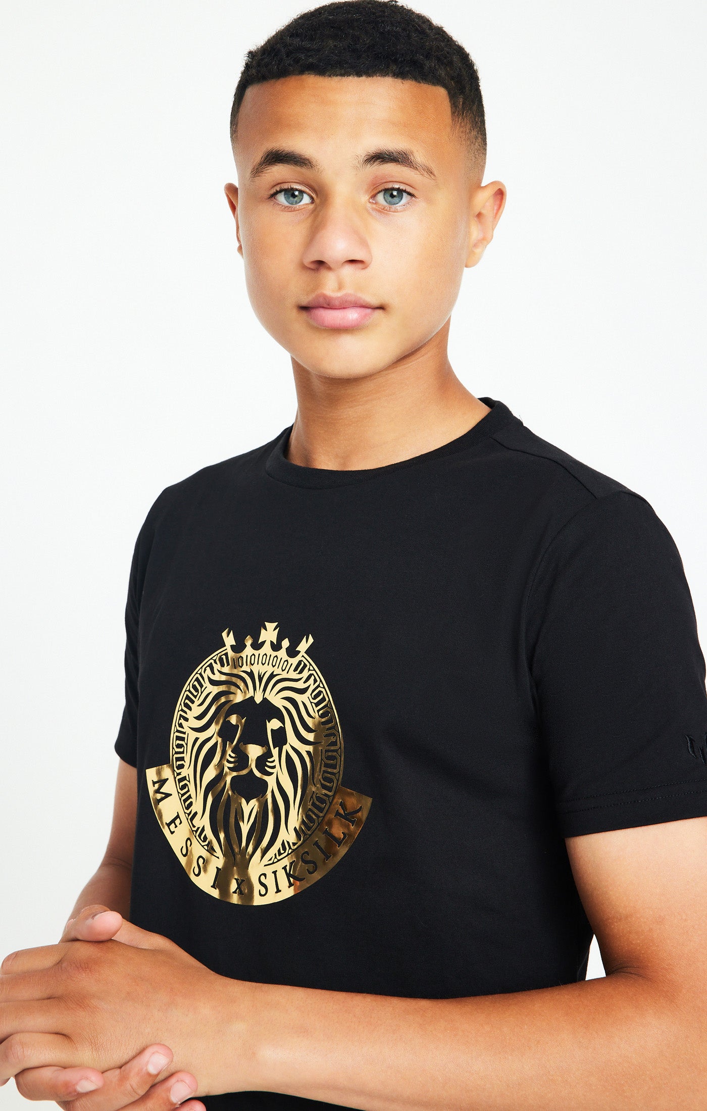 Load image into Gallery viewer, Boys Messi x SikSilk Black Graphic T-Shirt