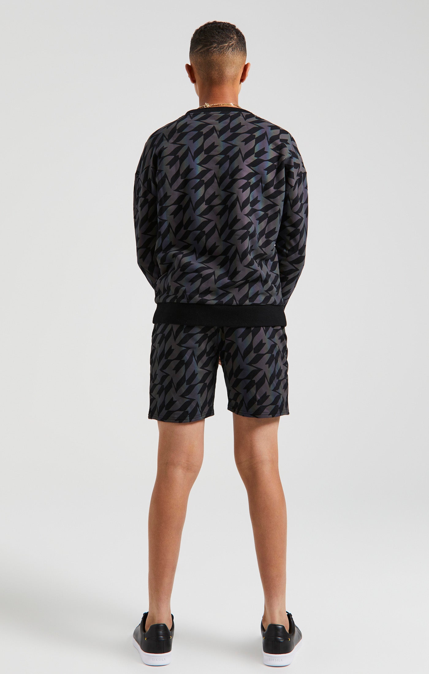 Load image into Gallery viewer, Boys Messi x SikSilk Black Iridescent Printed Short (4)