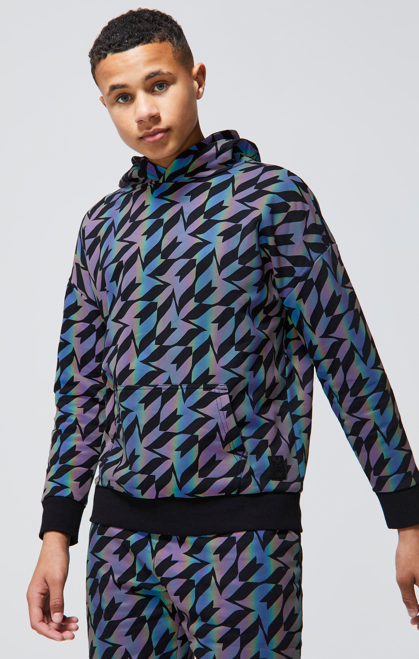 Load image into Gallery viewer, Boys Messi x SikSilk Black Iridescent Hoodie