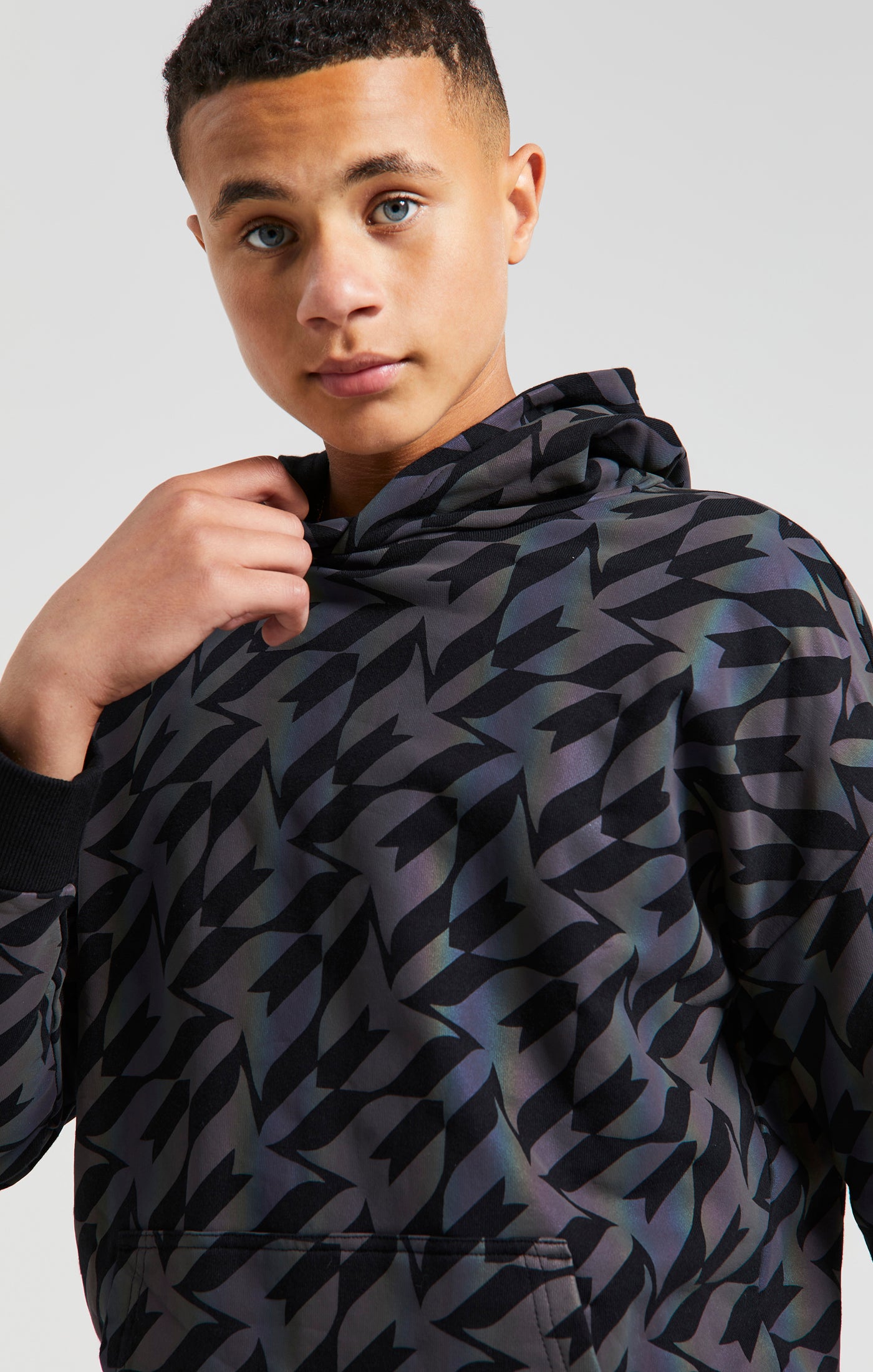 Load image into Gallery viewer, Boys Messi x SikSilk Black Iridescent Hoodie (1)