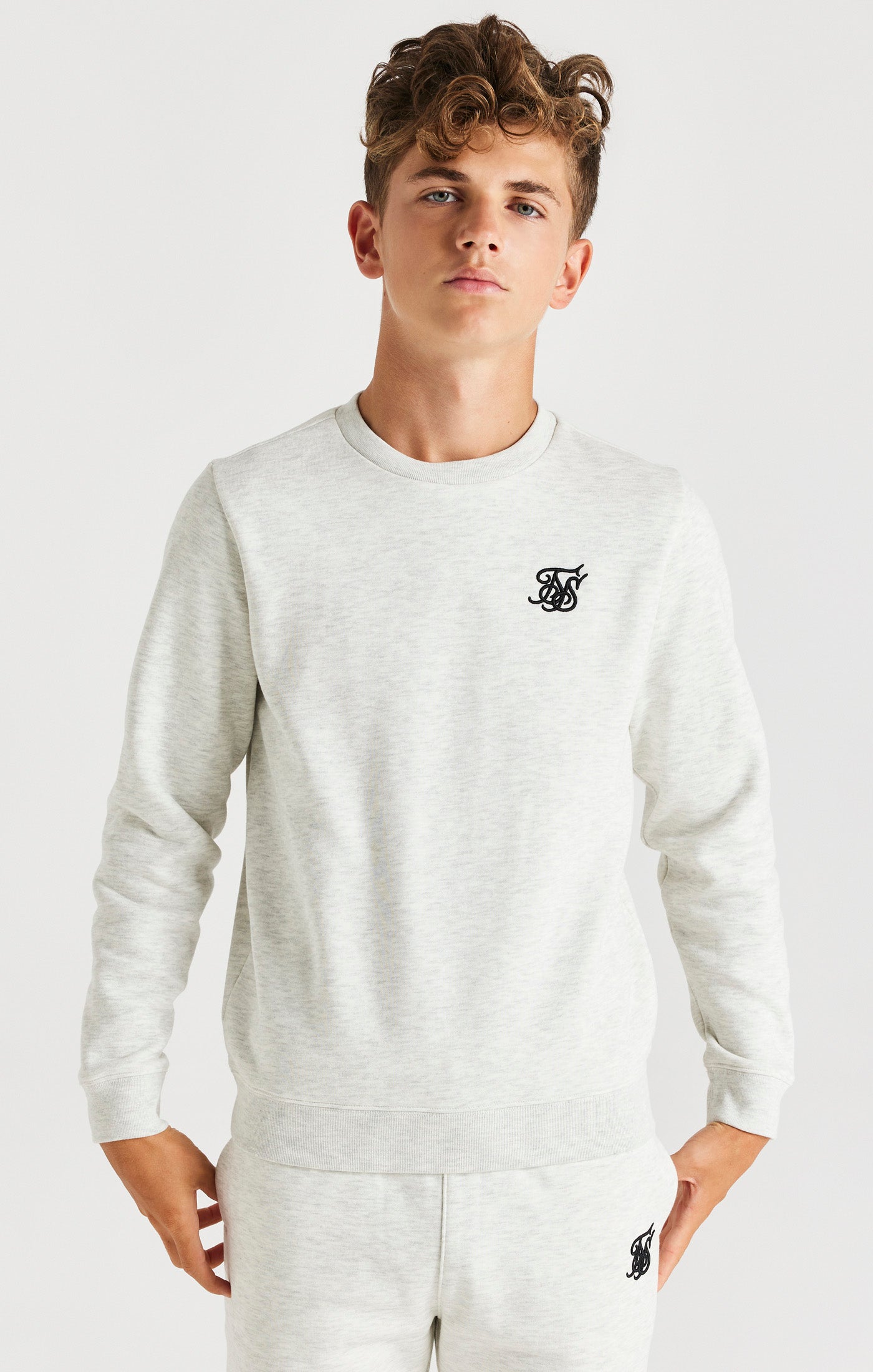 Load image into Gallery viewer, SikSilk Crew Sweater - Snow Marl