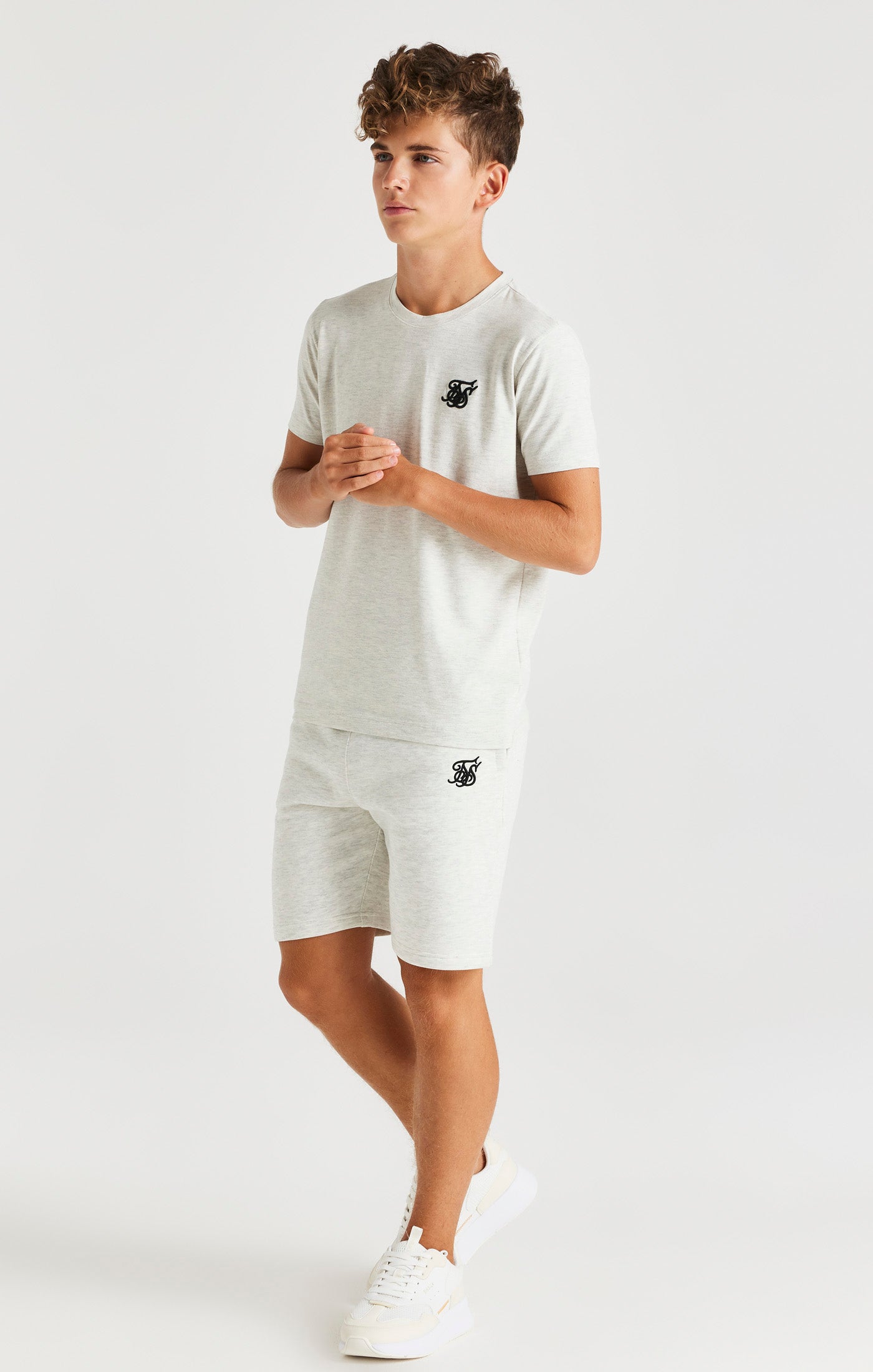 Load image into Gallery viewer, SikSilk Short Sleeve Tee - Snow Marl (2)