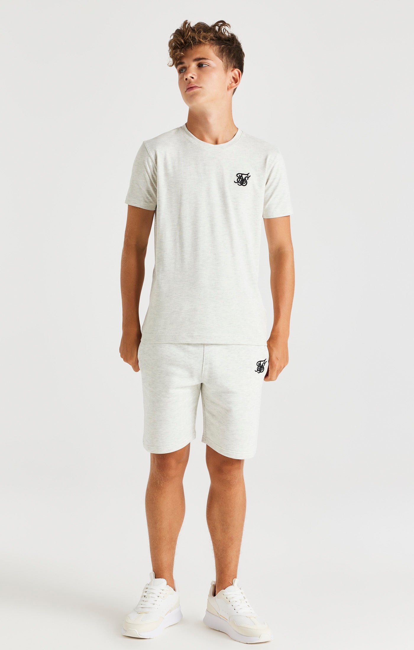Load image into Gallery viewer, SikSilk Short Sleeve Tee - Snow Marl (4)