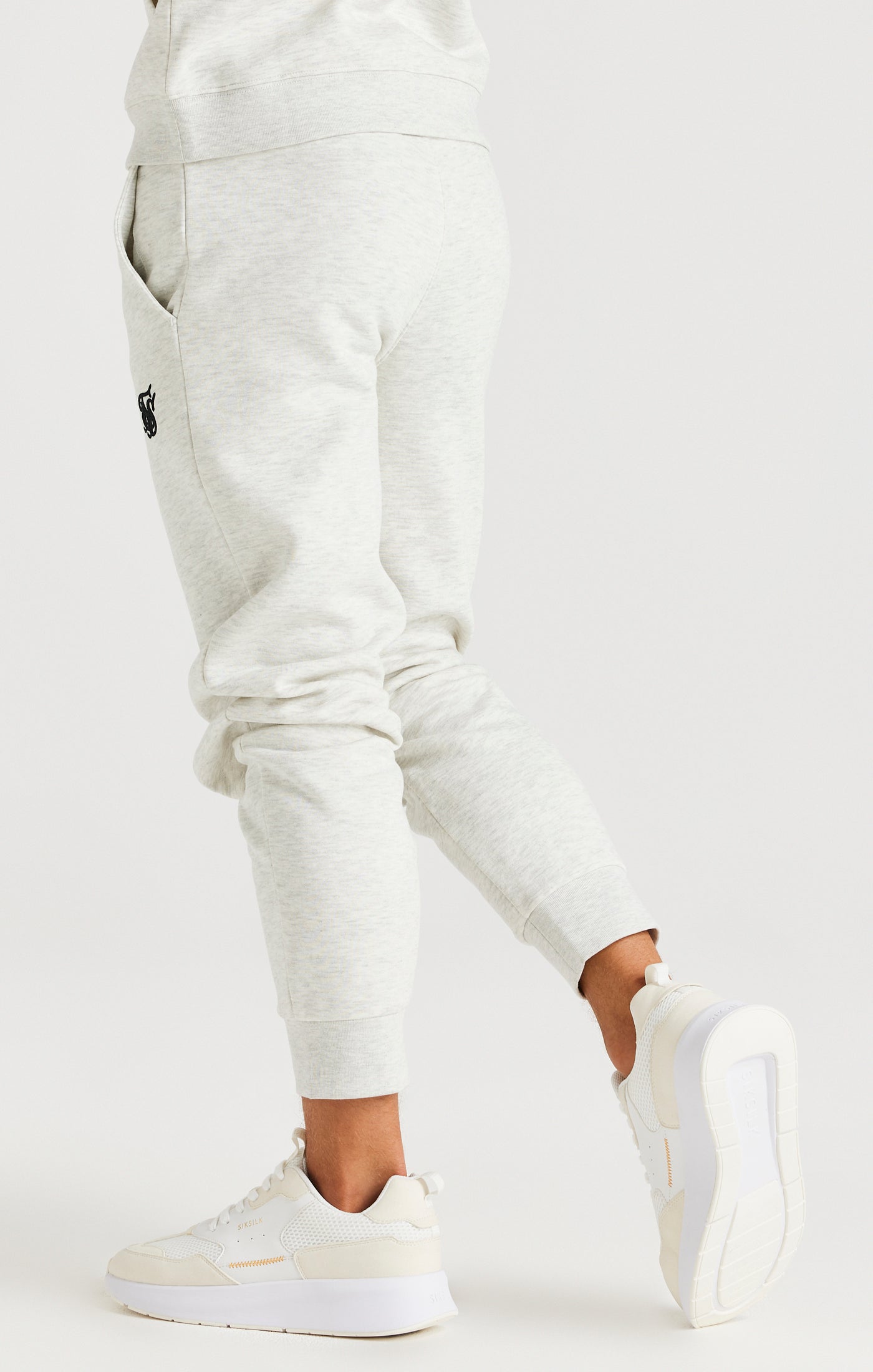 Load image into Gallery viewer, SikSilk Cuffed Jogger - Snow Marl (3)