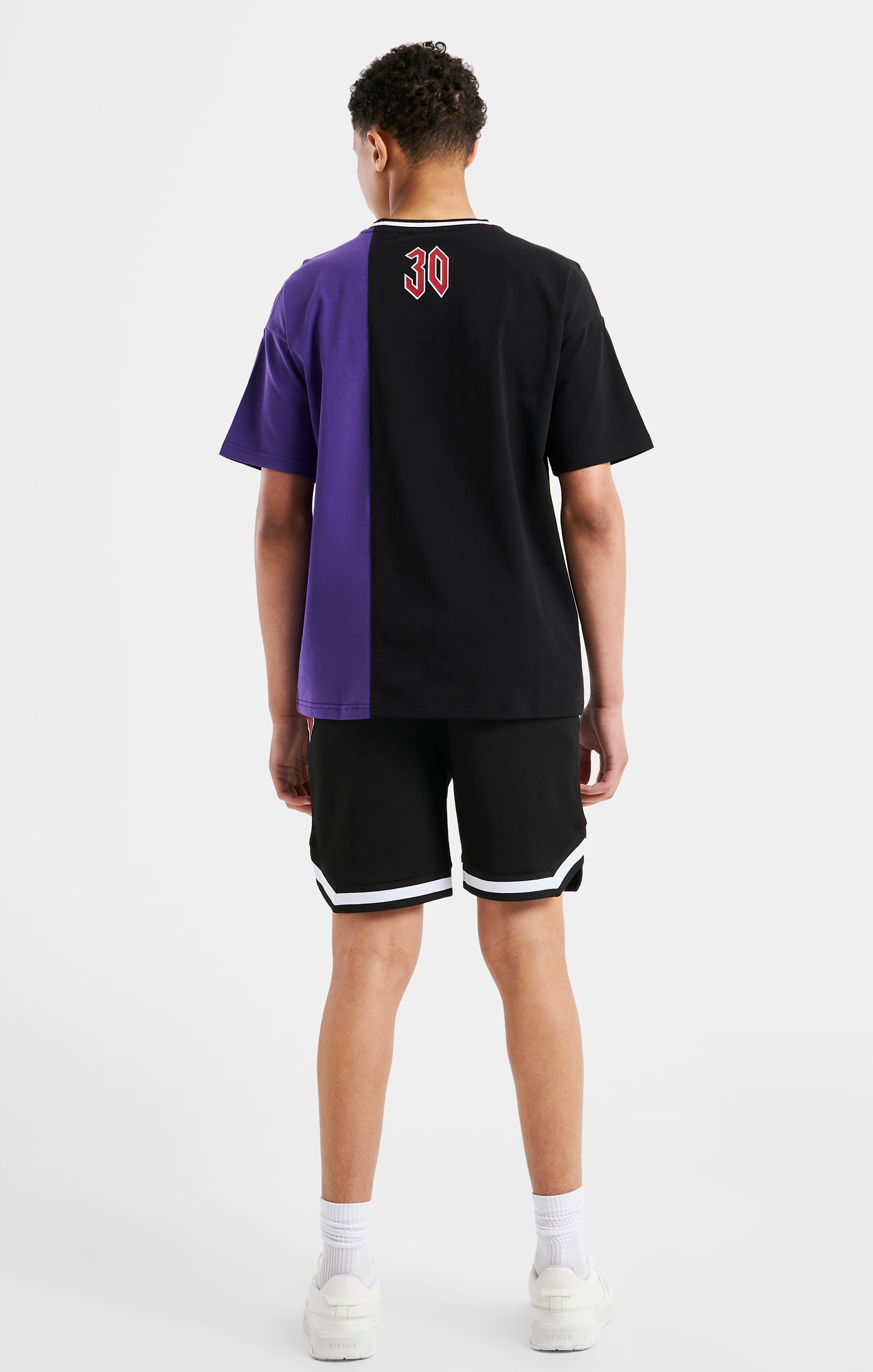 Load image into Gallery viewer, Messi x SikSilk Retro Oversized Tee - Black &amp; Purple (4)