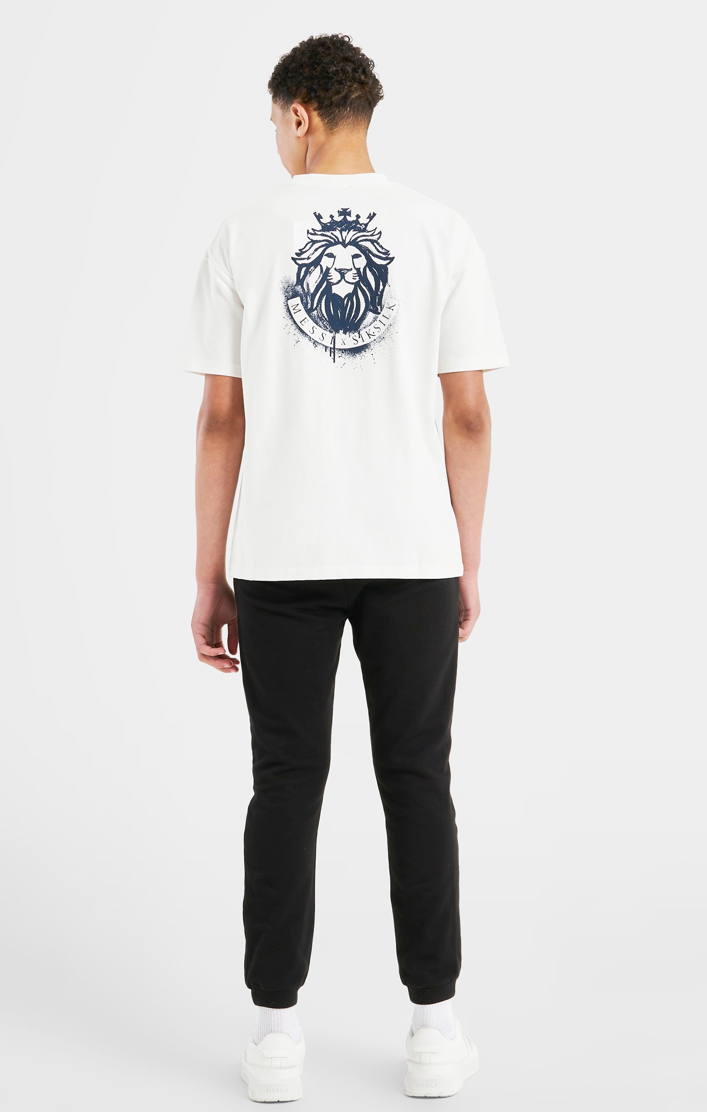 Load image into Gallery viewer, Boys Messi x SikSilk Ecru Lion Graphic Oversized T-Shirt (3)