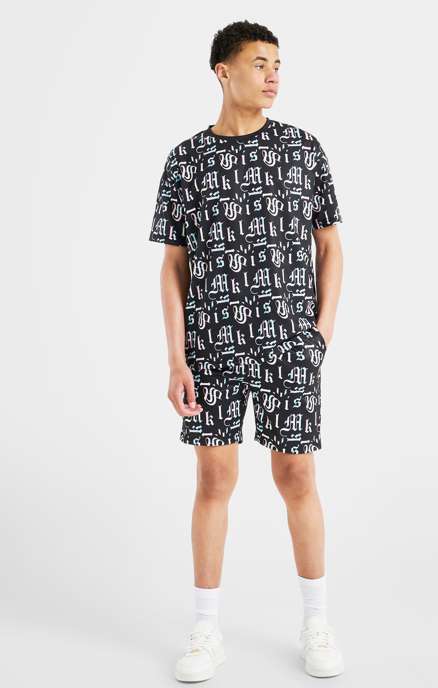 Load image into Gallery viewer, Boys Messi x SikSilk Black Printed Short (5)