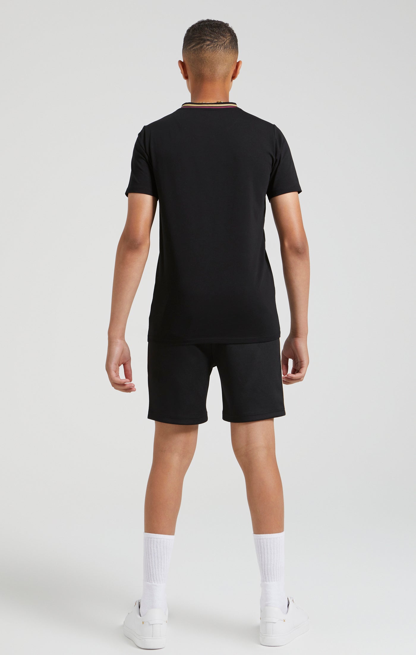 Load image into Gallery viewer, Boys Black Messi x SikSilk Logo T-Shirt (5)