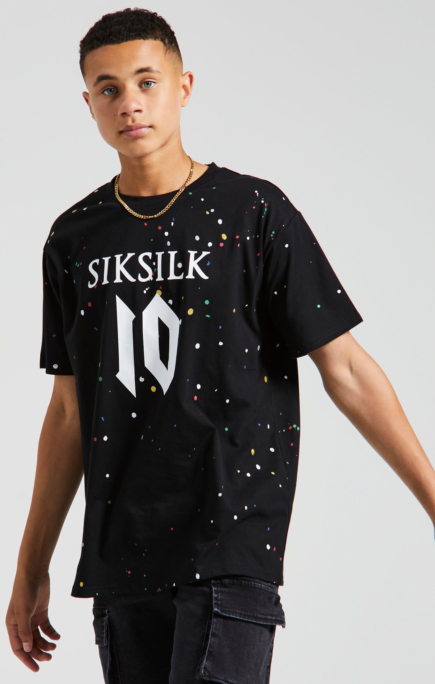 Load image into Gallery viewer, Messi x SikSilk Paint Splat Tee - Black