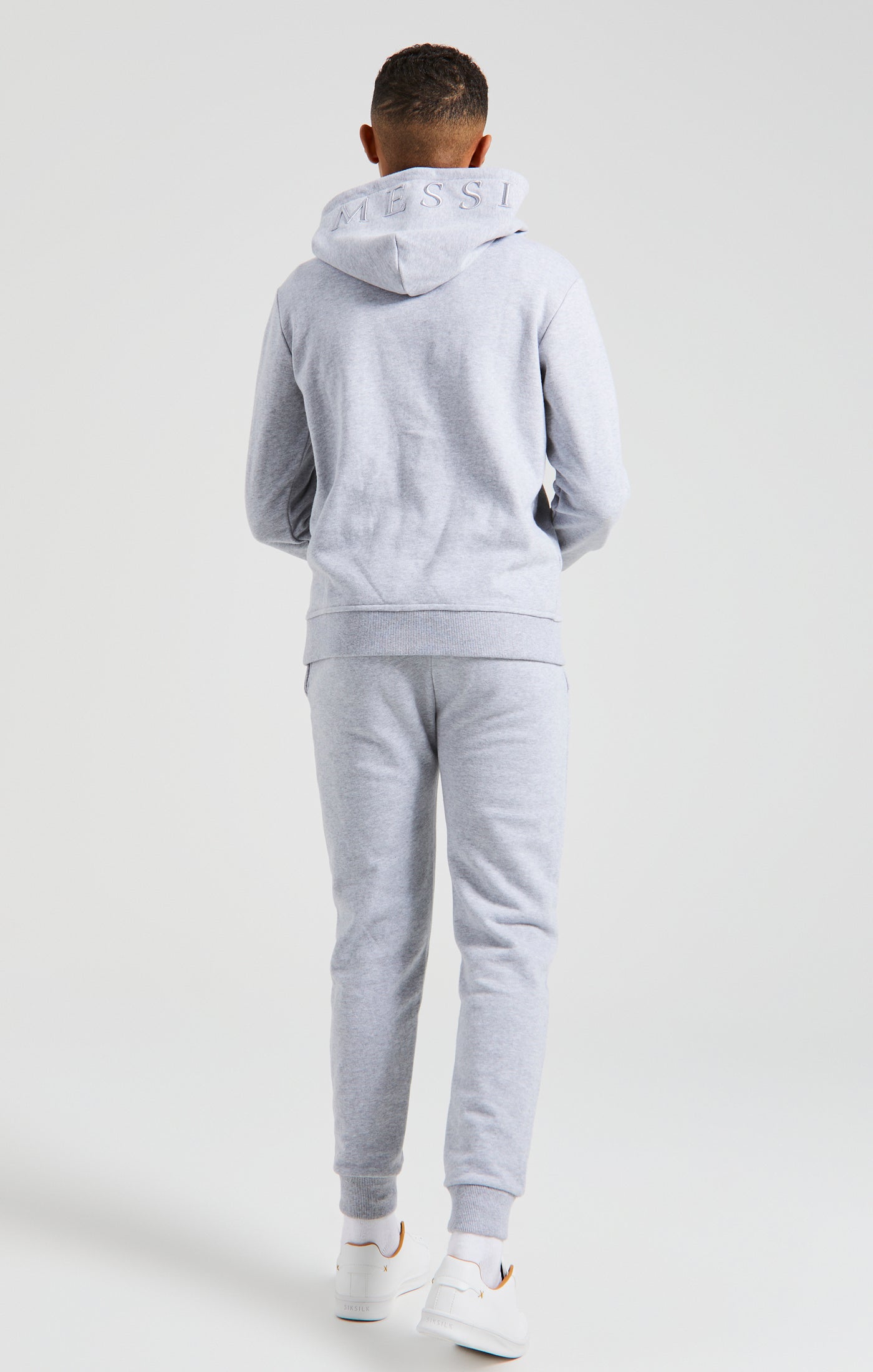 Load image into Gallery viewer, Boys Messi x SikSilk Grey Marl Embroidered Overhead Hoodie (8)