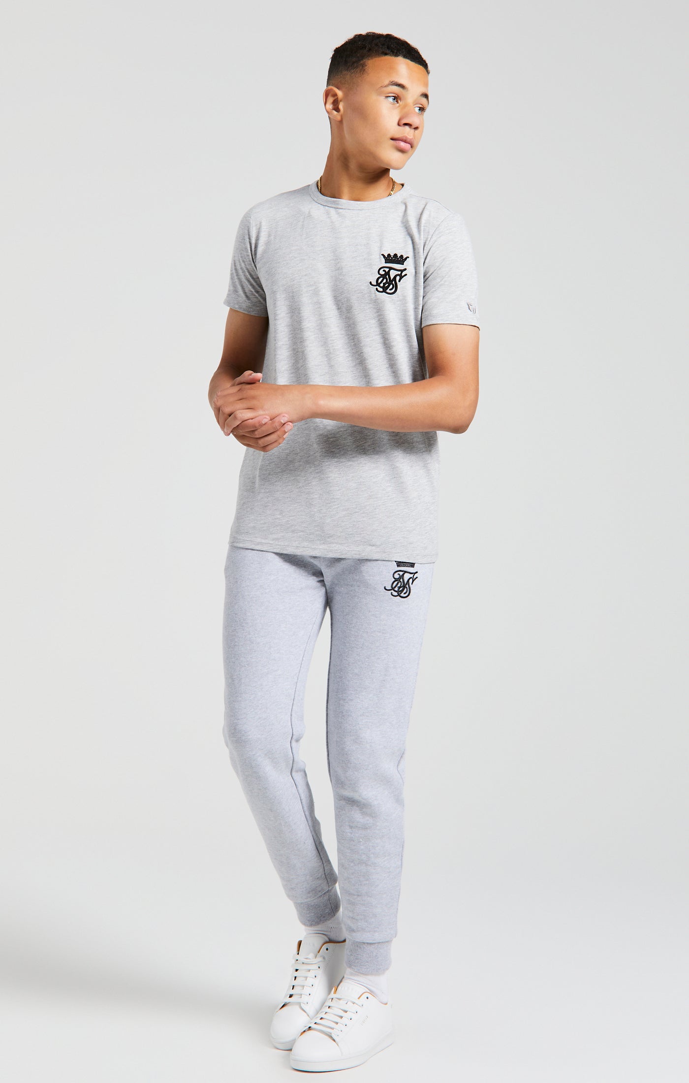 Load image into Gallery viewer, Boys Messi x SikSilk Grey Marl Fleece Pant (5)