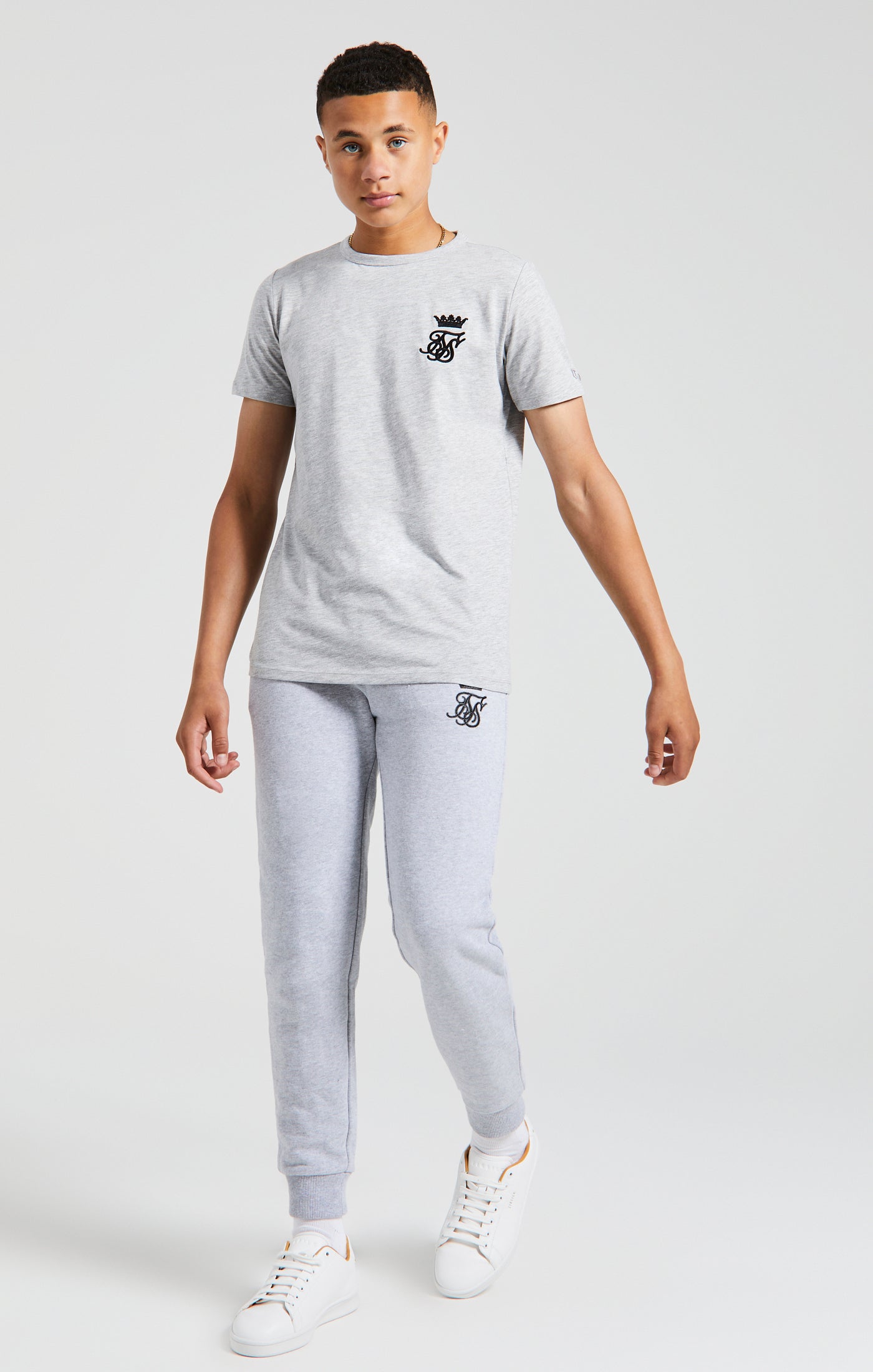 Load image into Gallery viewer, Boys Messi x SikSilk Grey Marl Fleece Pant (4)