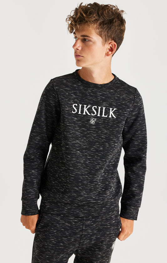 SikSilk Space Neps Crew Sweater - Black