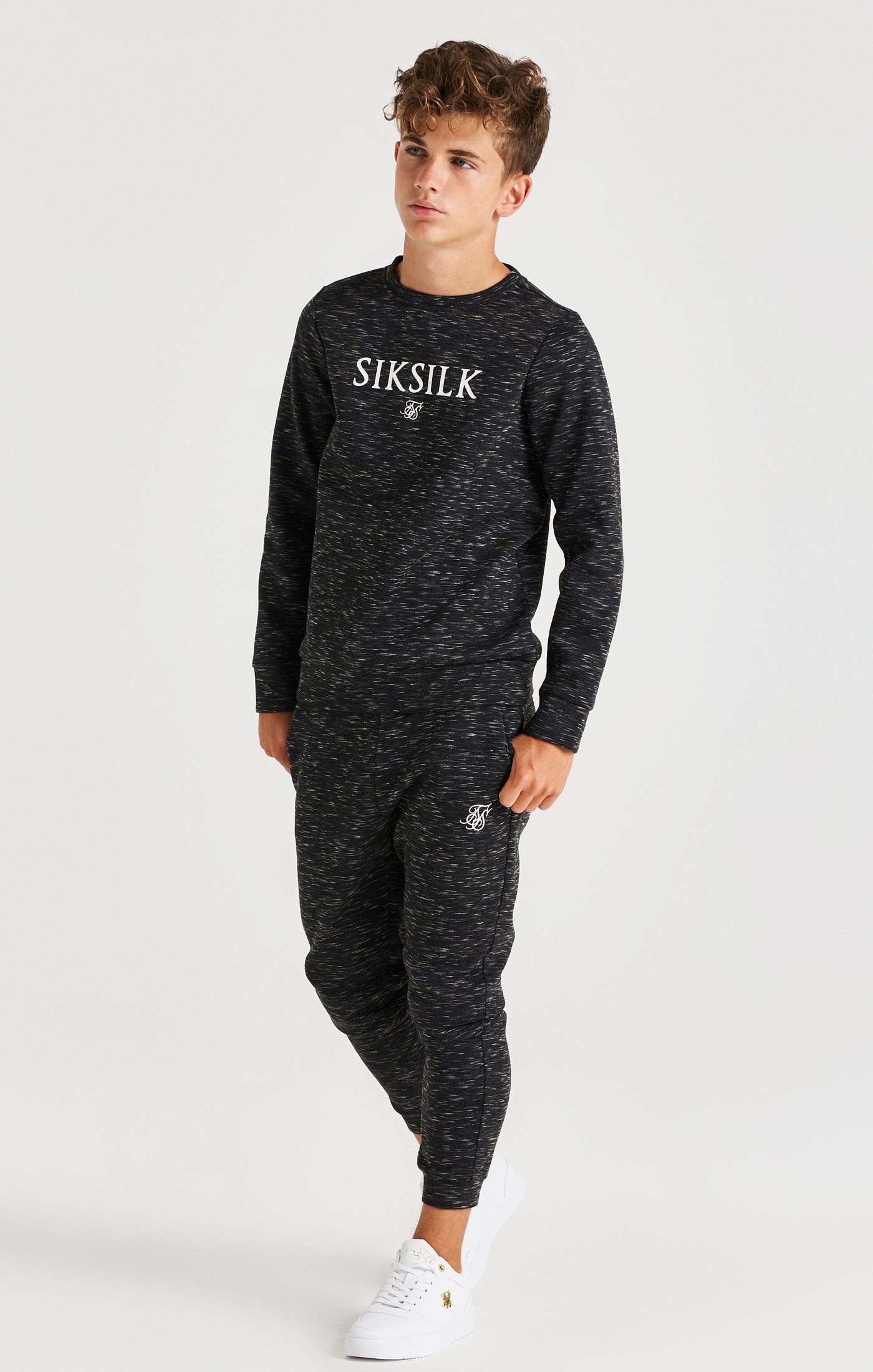 Load image into Gallery viewer, SikSilk Space Neps Crew Sweater - Black (2)