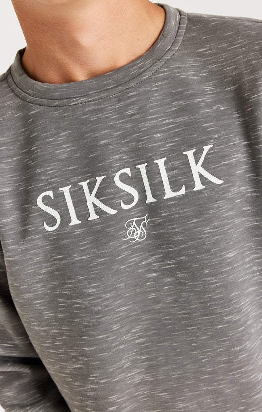 SikSilk Space Neps Crew Sweater - Grey