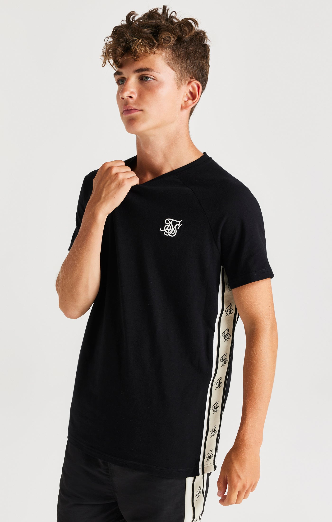Load image into Gallery viewer, SikSilk Cali Side Tape Tee - Black (5)
