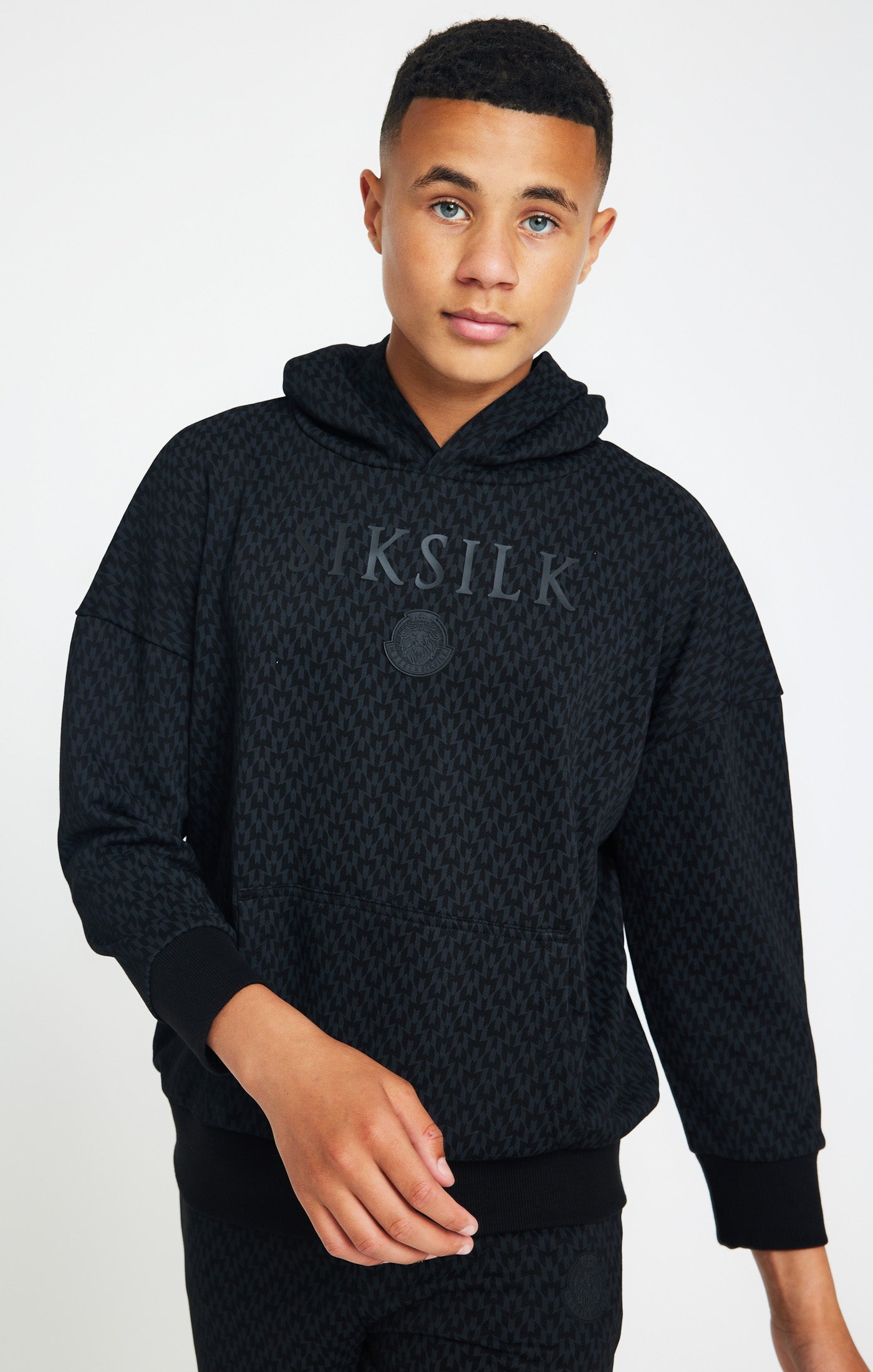 Load image into Gallery viewer, Boys Messi x SikSilk Black Printed Oversized Hoodie (2)