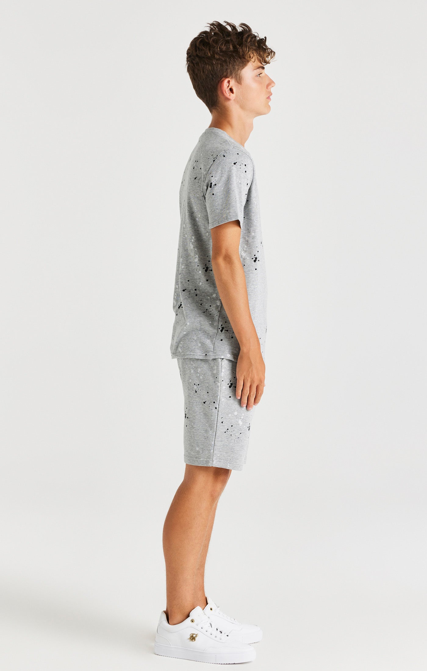 Load image into Gallery viewer, SikSilk Paint Splatter Shorts - Grey Marl (7)