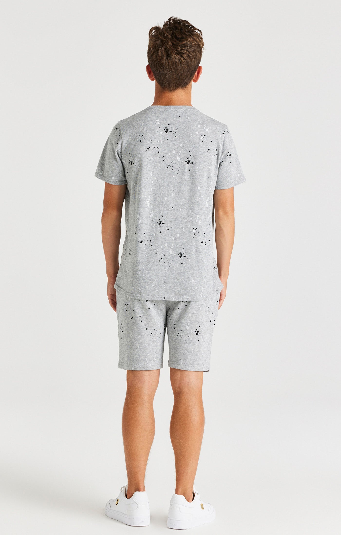 Load image into Gallery viewer, SikSilk Paint Splatter Shorts - Grey Marl (5)