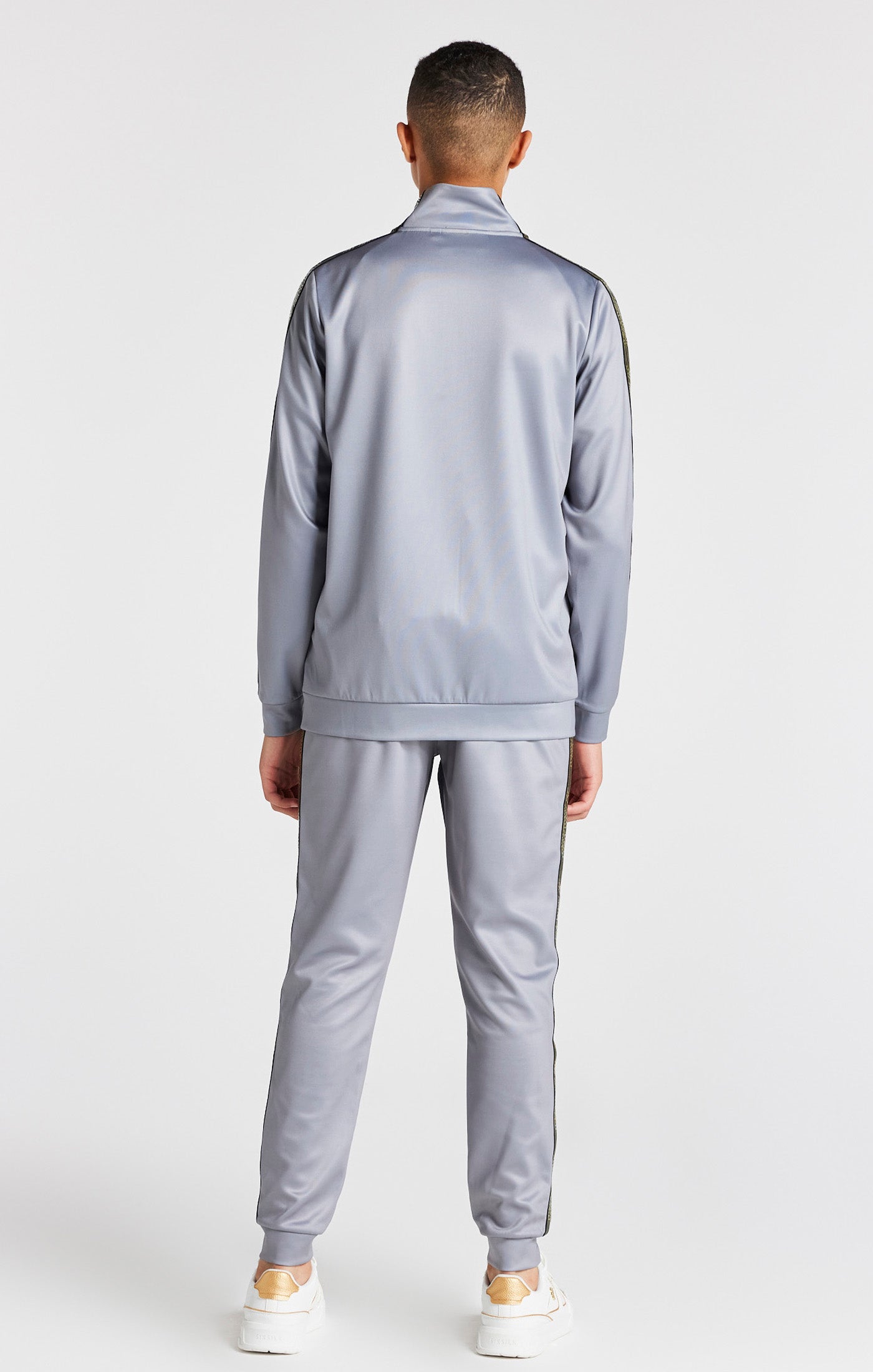 Load image into Gallery viewer, Boys Grey Taped Funnel Neck Zip Thru (4)