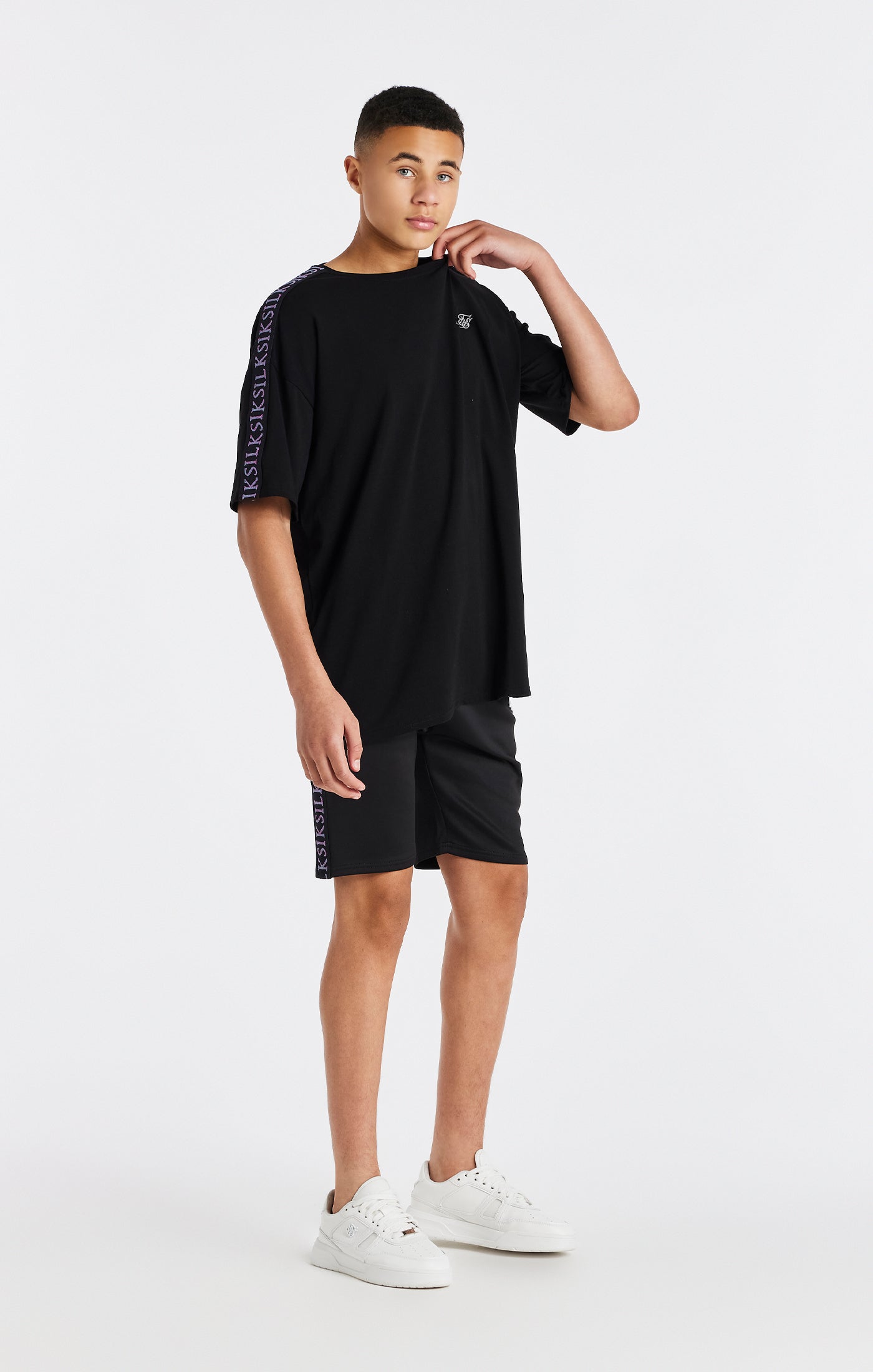 Load image into Gallery viewer, Boys Black Taped T-Shirt (2)