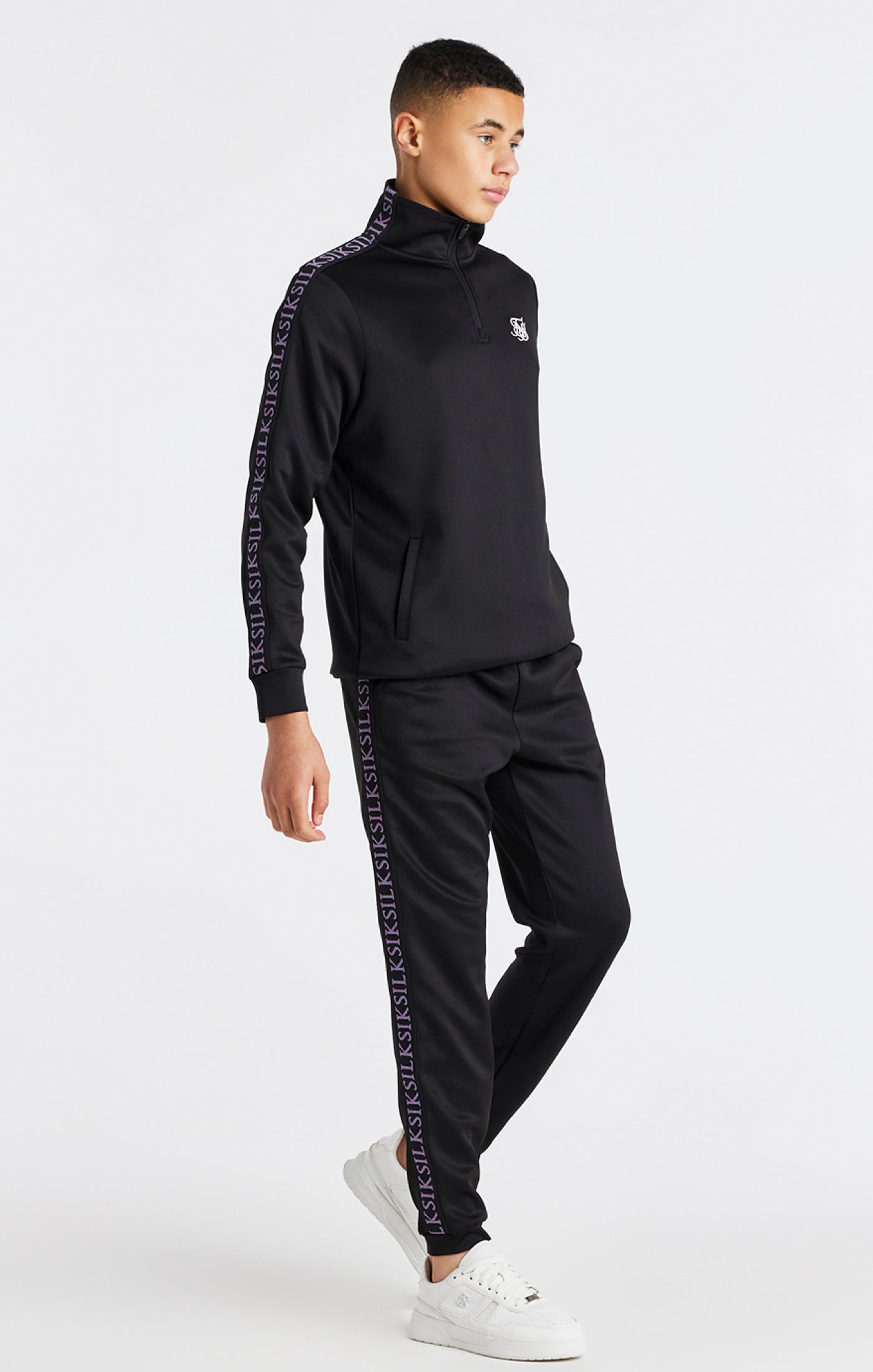 Load image into Gallery viewer, Boys Black Taped Jogger (2)