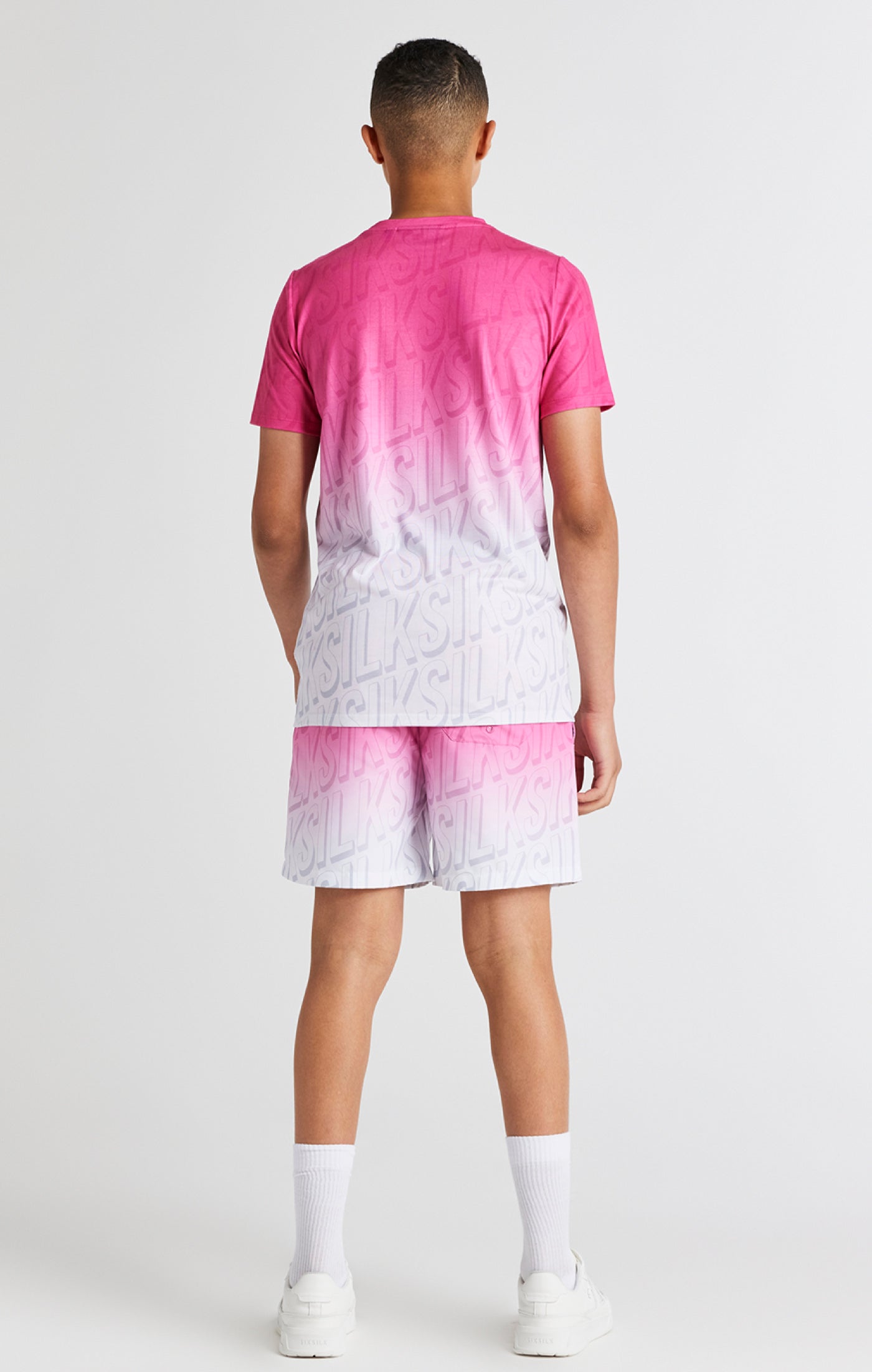 Load image into Gallery viewer, Boys Pink Branded Fade T-Shirt (4)