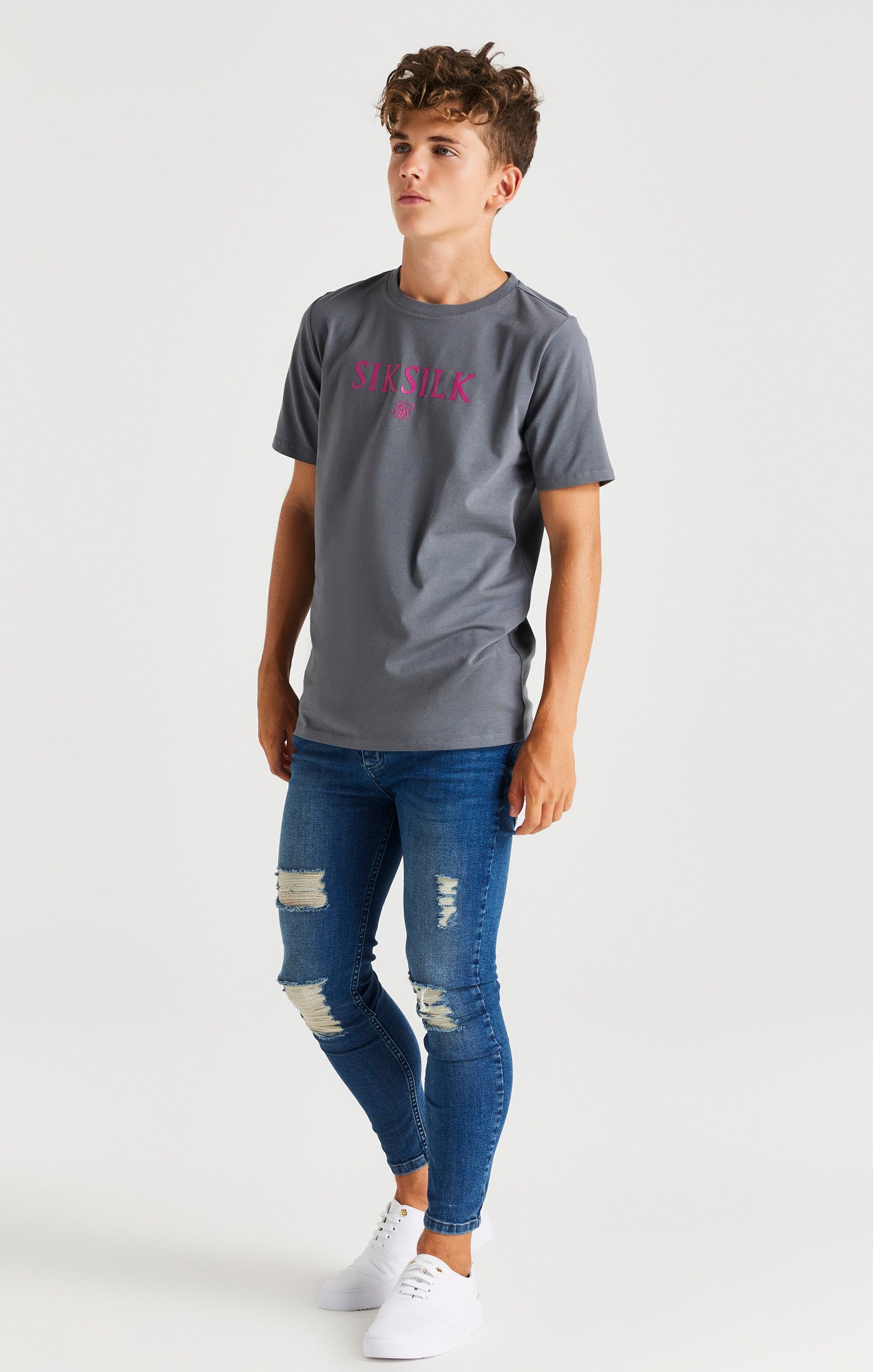 Load image into Gallery viewer, Boys Grey Branded T-Shirt (4)
