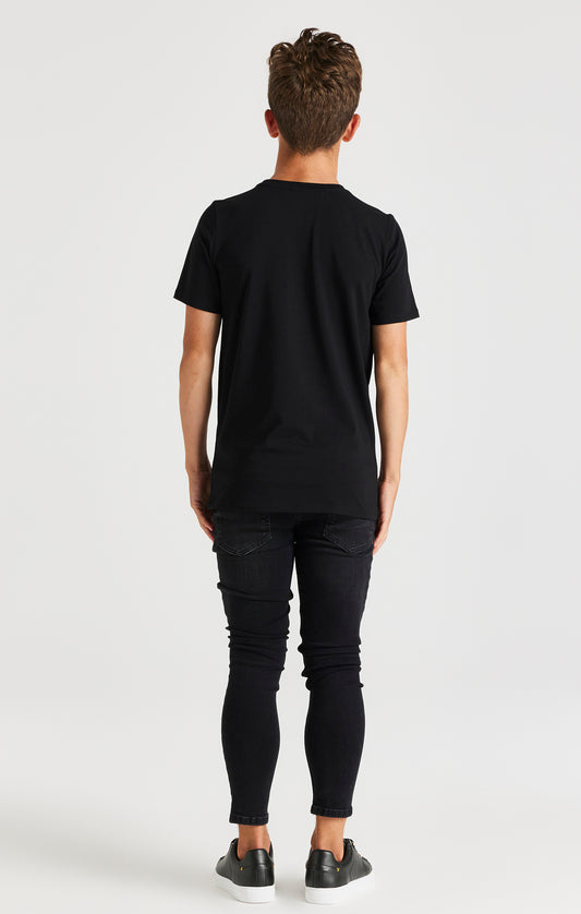 Boys Black Branded T-Shirt