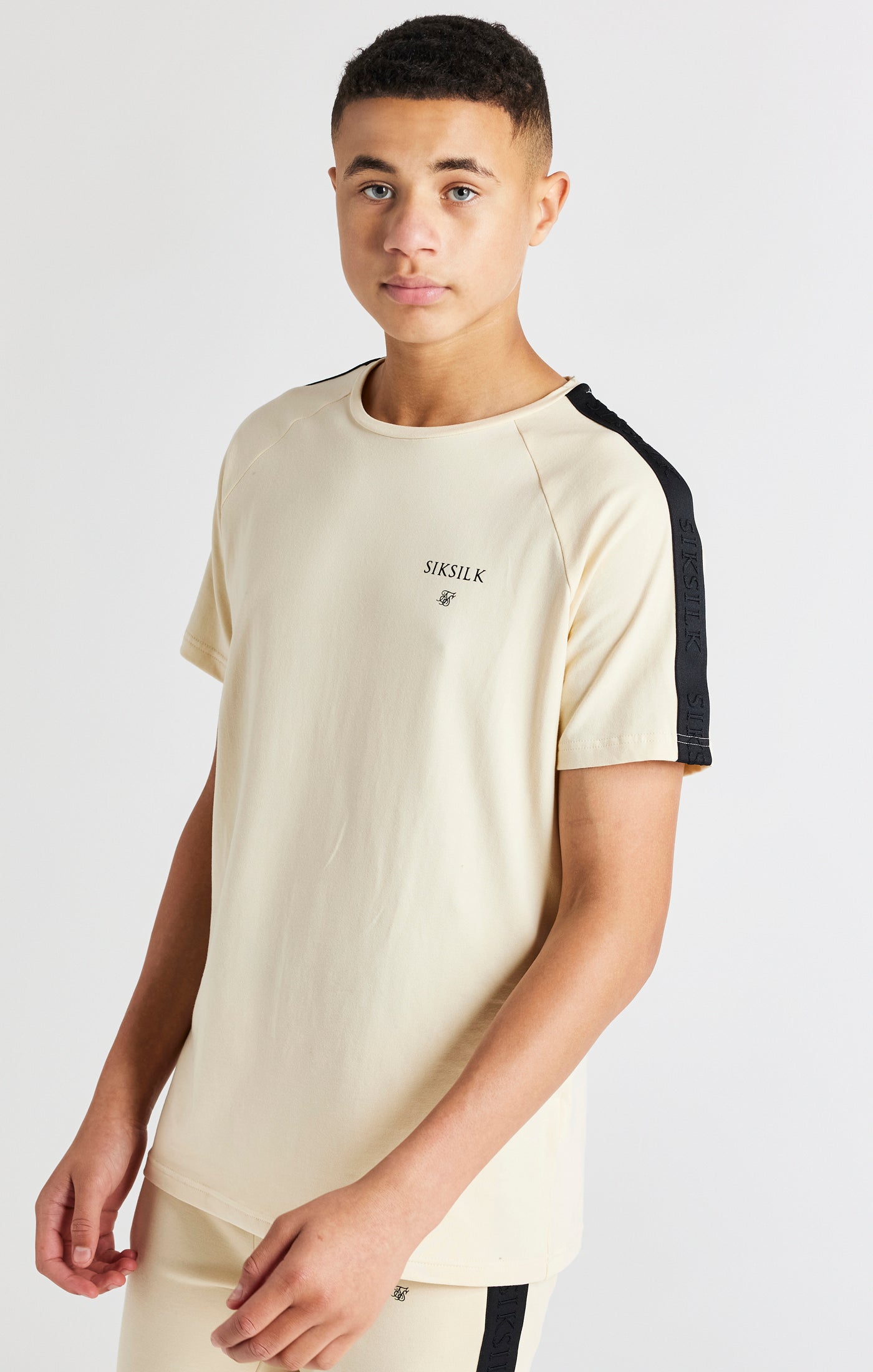 Load image into Gallery viewer, Boys Beige Taped Raglan T-Shirt