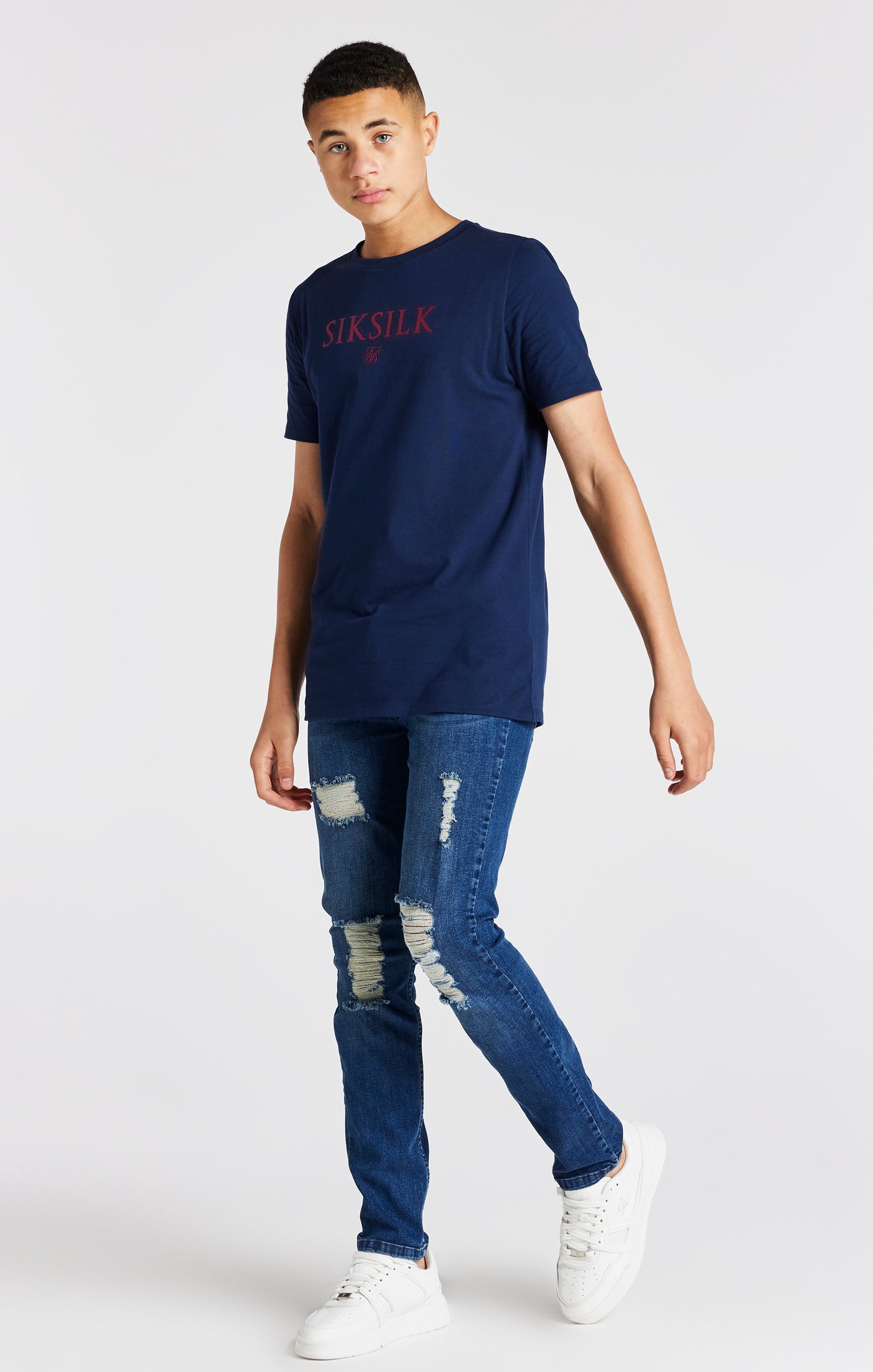 Load image into Gallery viewer, Boys Navy Branded Tee (2)