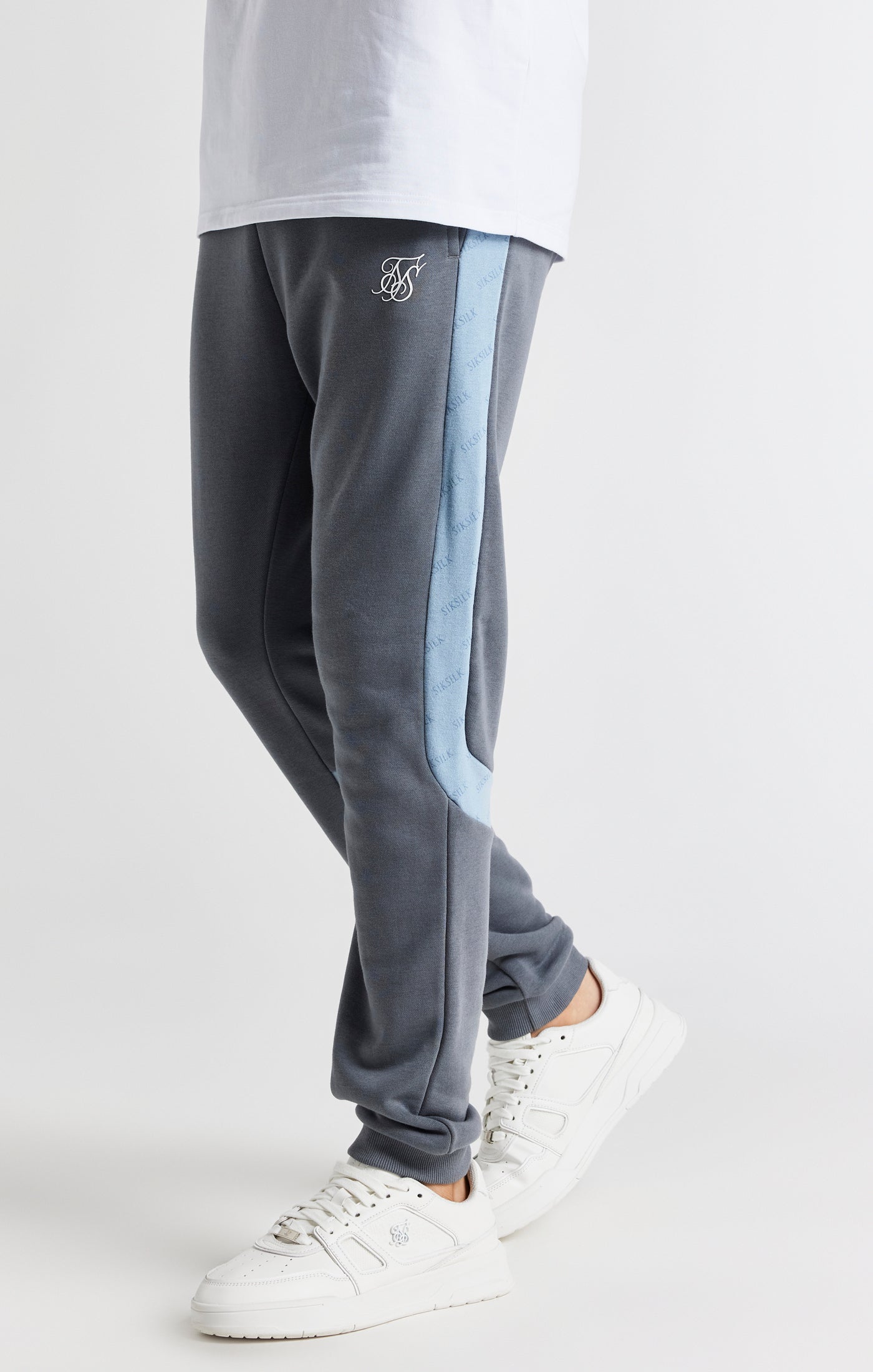 Load image into Gallery viewer, Boys Grey Printed Panel Jogger