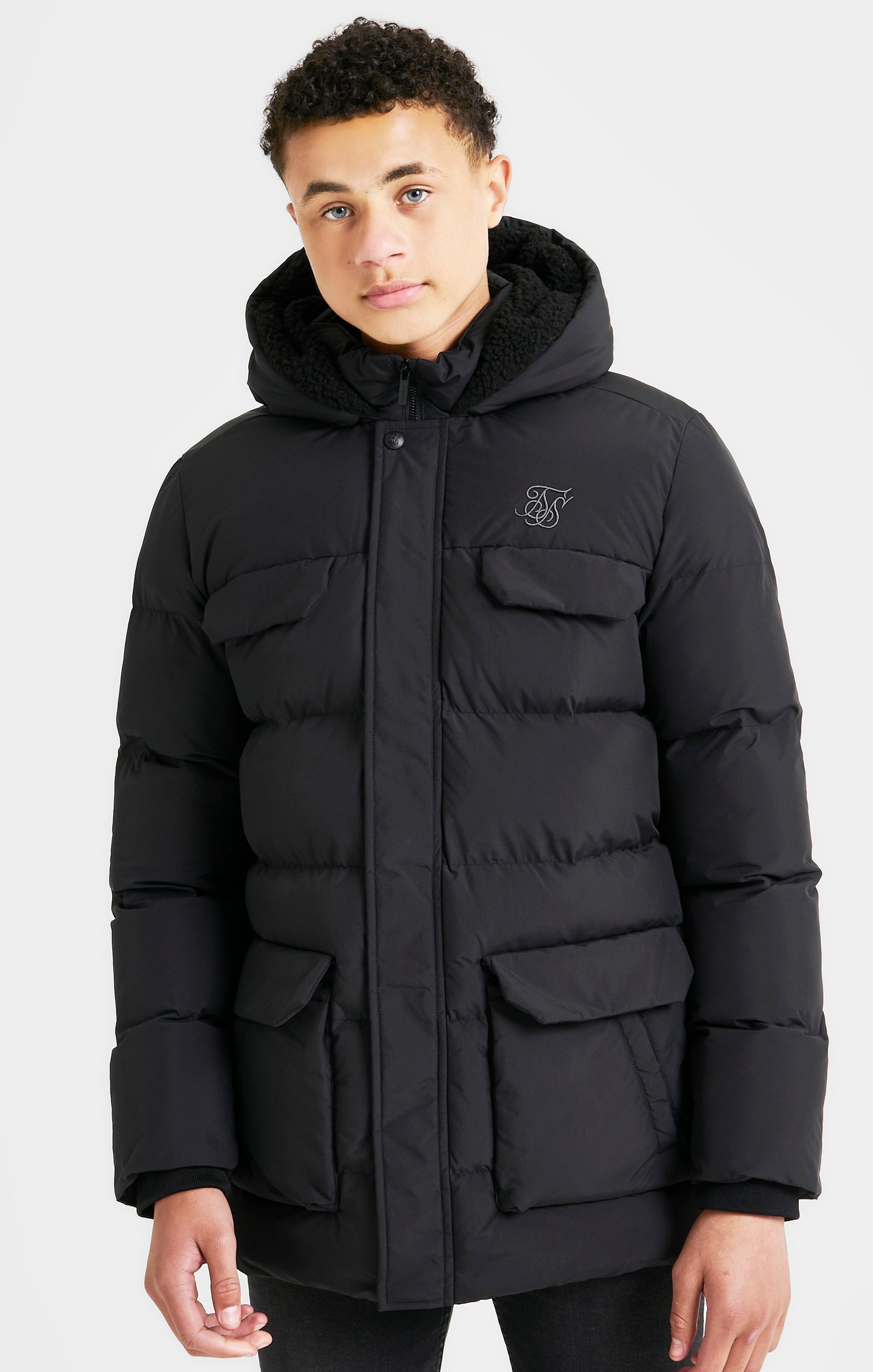 Load image into Gallery viewer, Boys Black Parka