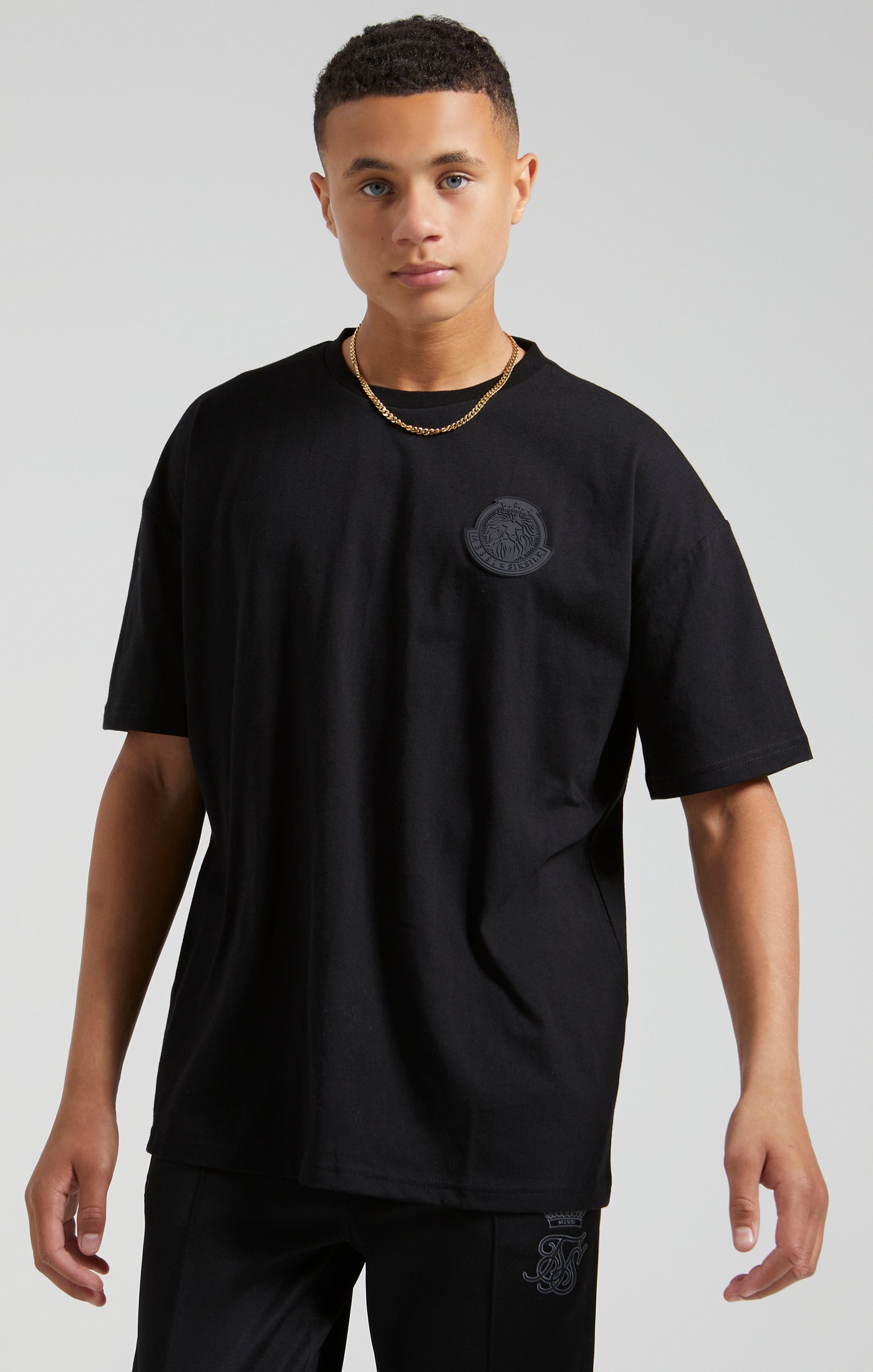 Load image into Gallery viewer, Boys Messi x SikSilk Black Lion Graphic Oversized T-Shirt (2)