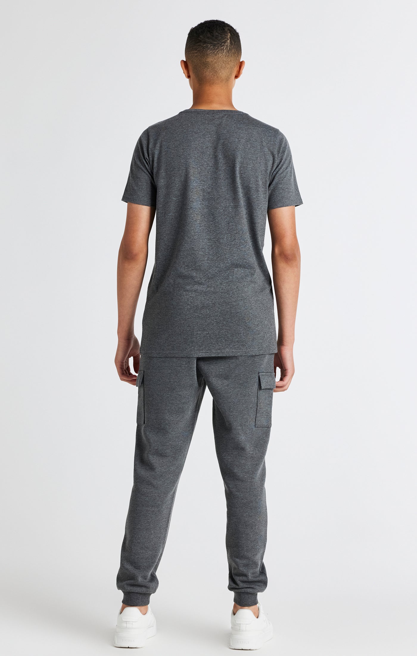 Load image into Gallery viewer, Boys Dark Grey Marl Short Sleeve T-Shirt (4)