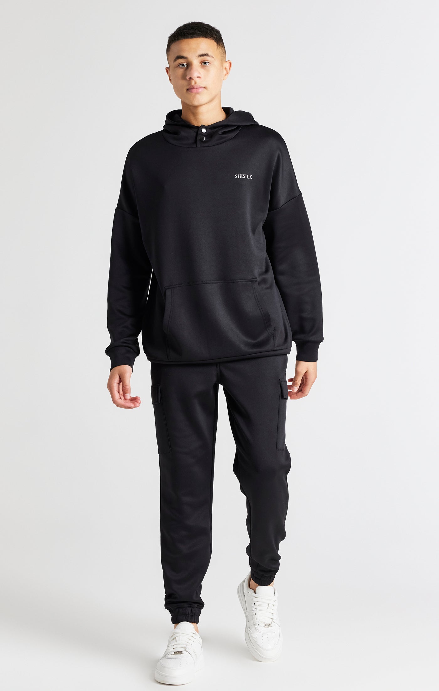 Load image into Gallery viewer, Boys Black Oversized Hoodie (2)