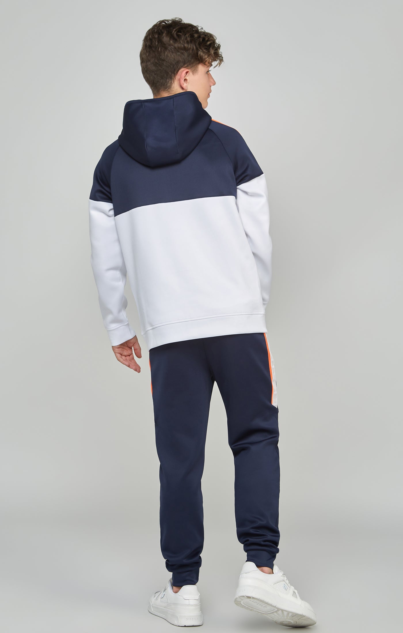Load image into Gallery viewer, Boys Navy Cut &amp; Sew Panel Tracksuit (4)