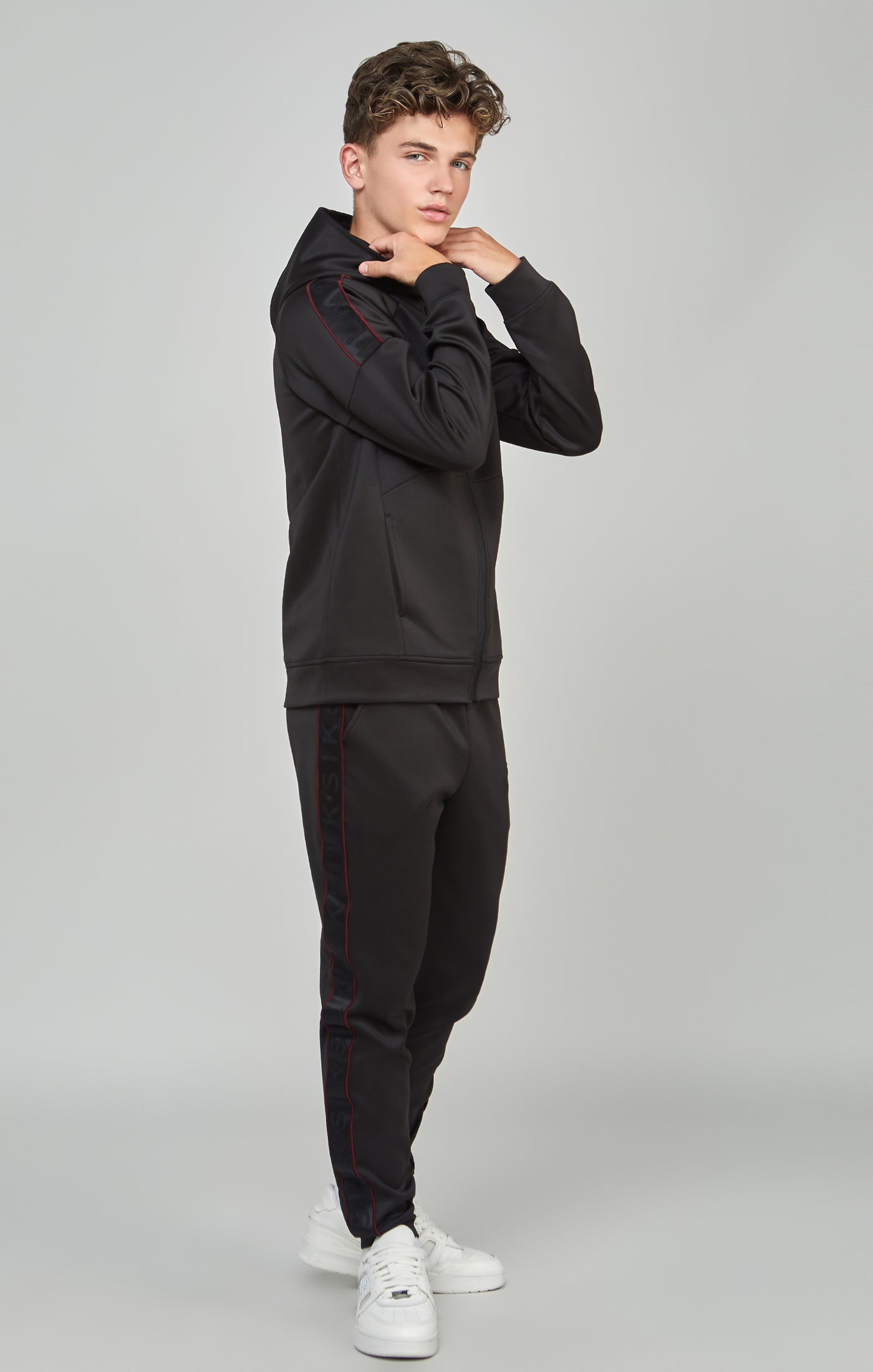 Load image into Gallery viewer, Boys Black Taped Tracksuit