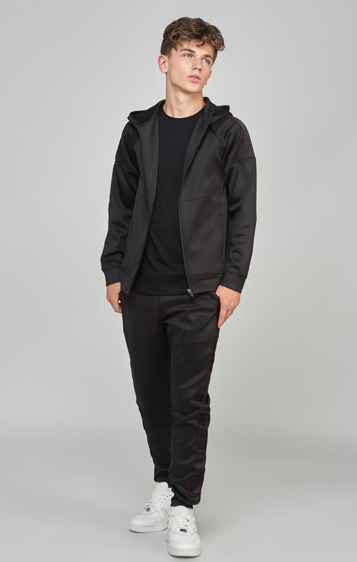 Load image into Gallery viewer, Boys Black Taped Tracksuit (5)