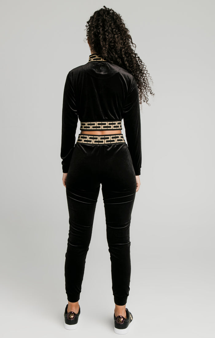 Load image into Gallery viewer, Black Velour Track Top (4)