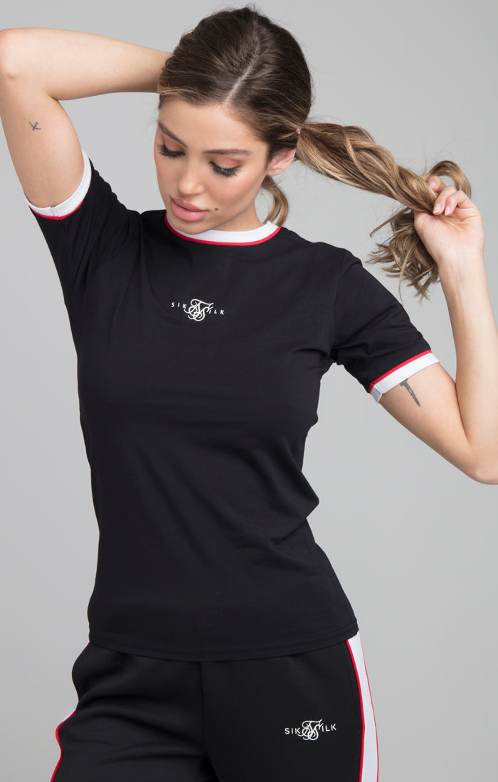Load image into Gallery viewer, SikSilk Piping Ringer Tee - Black