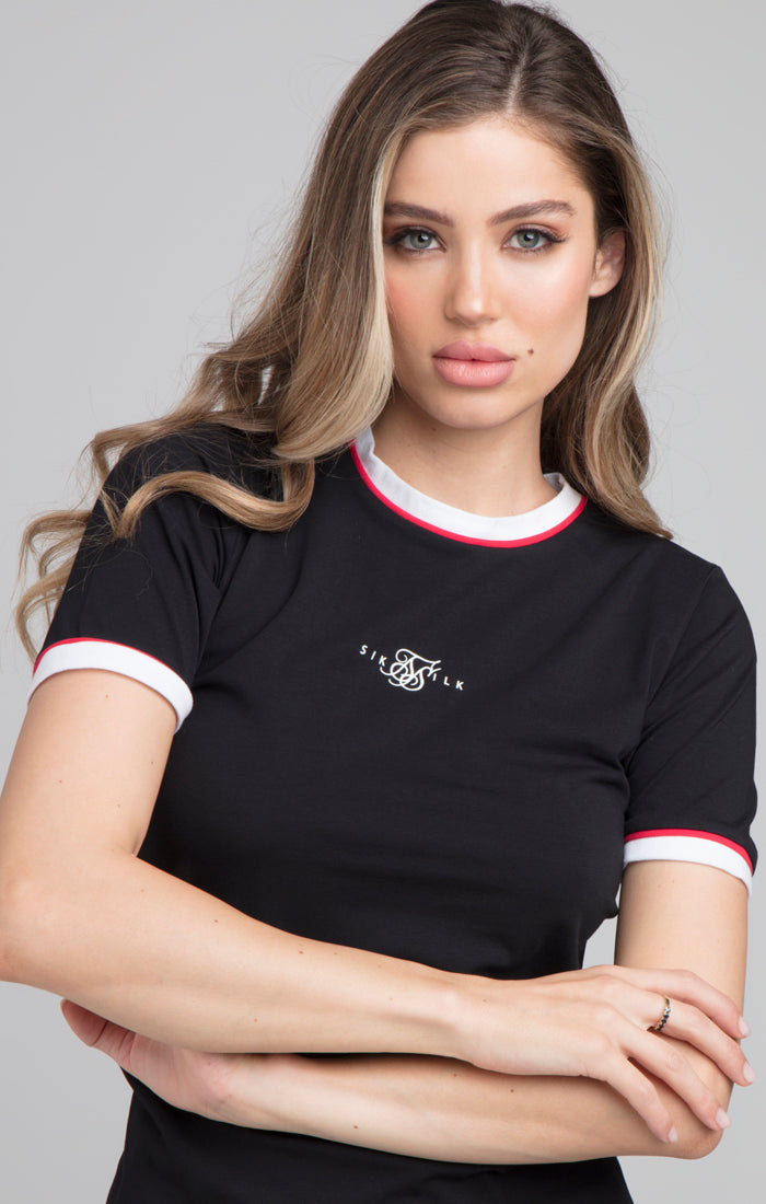 Load image into Gallery viewer, SikSilk Piping Ringer Tee - Black (1)
