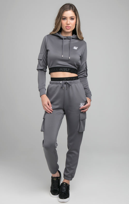 SikSilk Cargo Taped Track Top - Grey