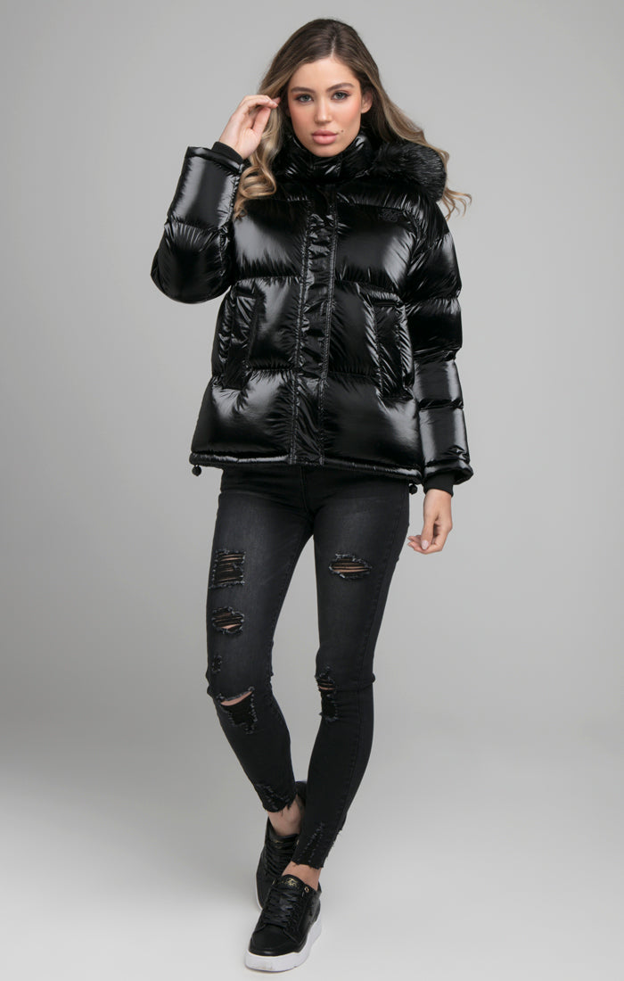 Load image into Gallery viewer, SikSilk Fur Padded Jacket - Black (4)