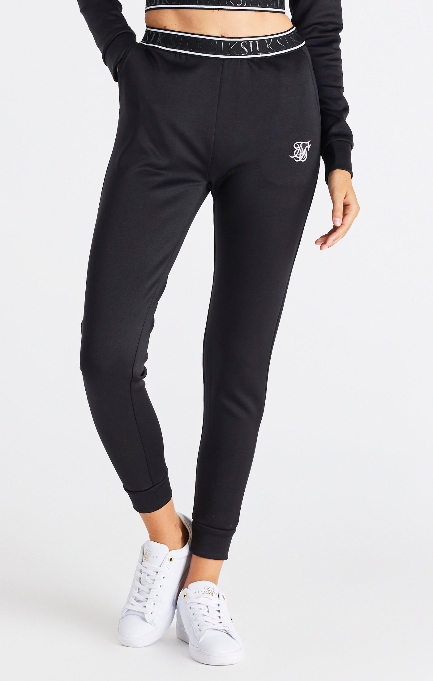 Load image into Gallery viewer, SikSilk Exhibit Luxe Tracksuit Bottoms - Black