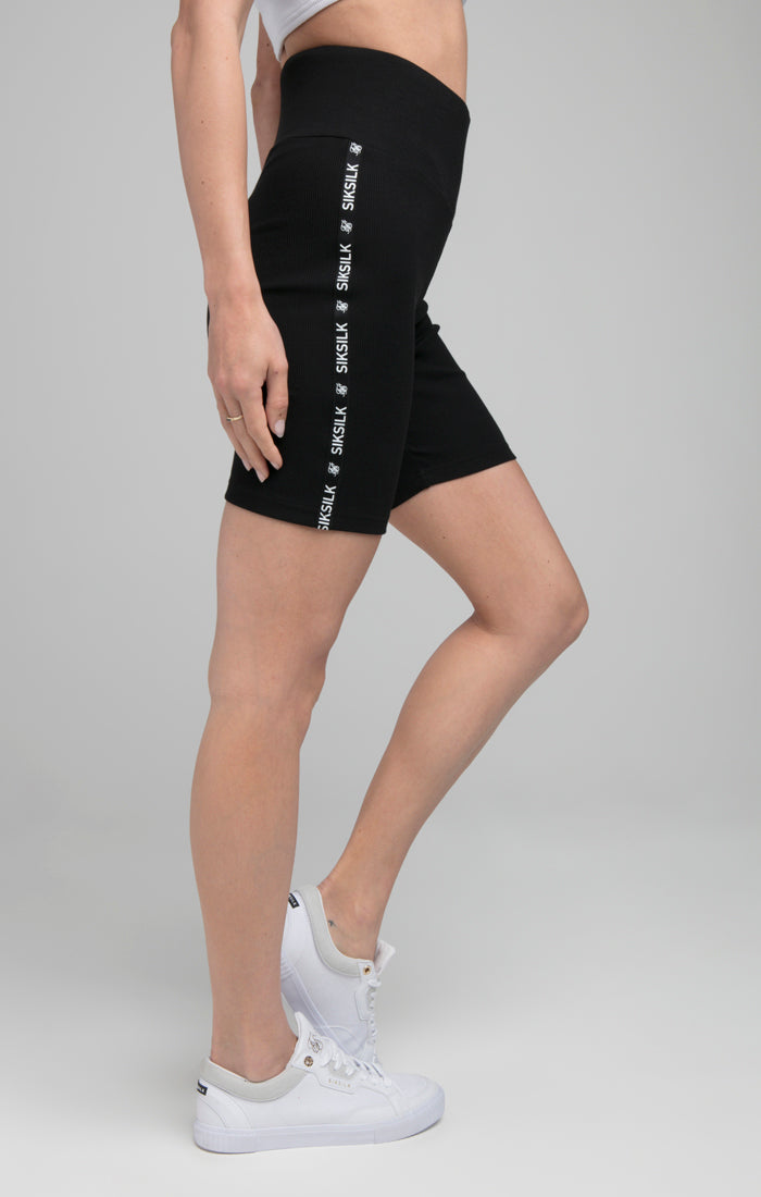 Load image into Gallery viewer, SikSilk Ribbed Tape Cycle Short - Black (3)