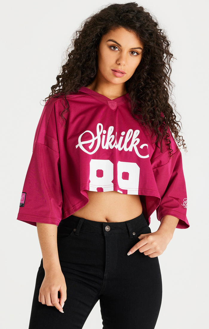 Load image into Gallery viewer, Pink Retro Football Crop Jersey