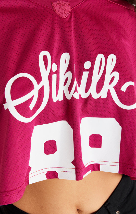 Pink Retro Football Crop Jersey