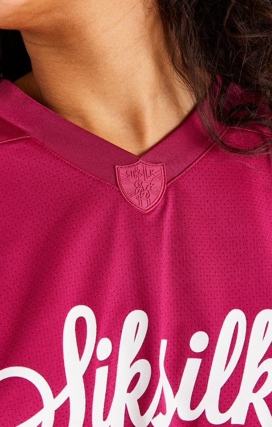 Pink Retro Football Crop Jersey