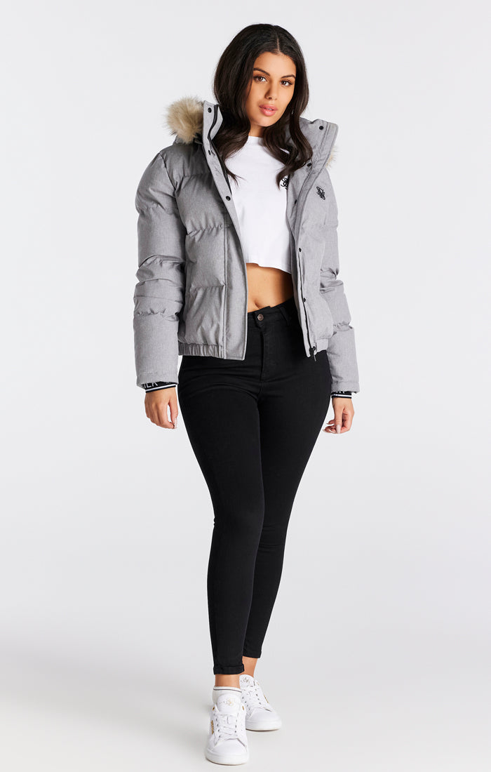 Load image into Gallery viewer, SikSilk Core Cropped Parka - Grey Marl (1)